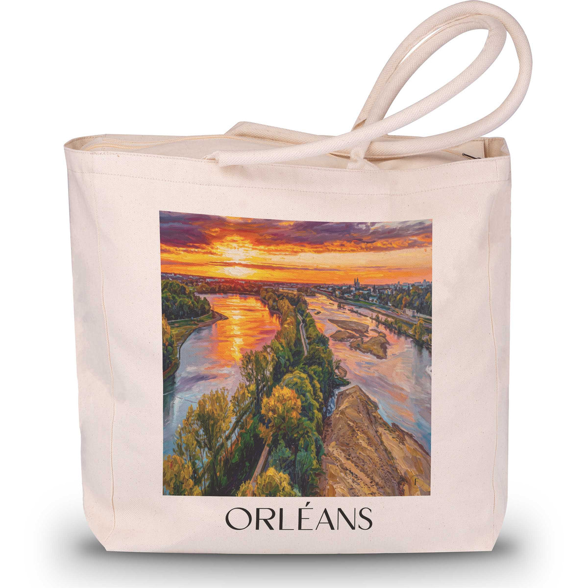 Orléans Shopping Tasche - Val de Loire - Frankreich Tote Bag - Einkaufstasche im Ölgemälde Stil - favplace