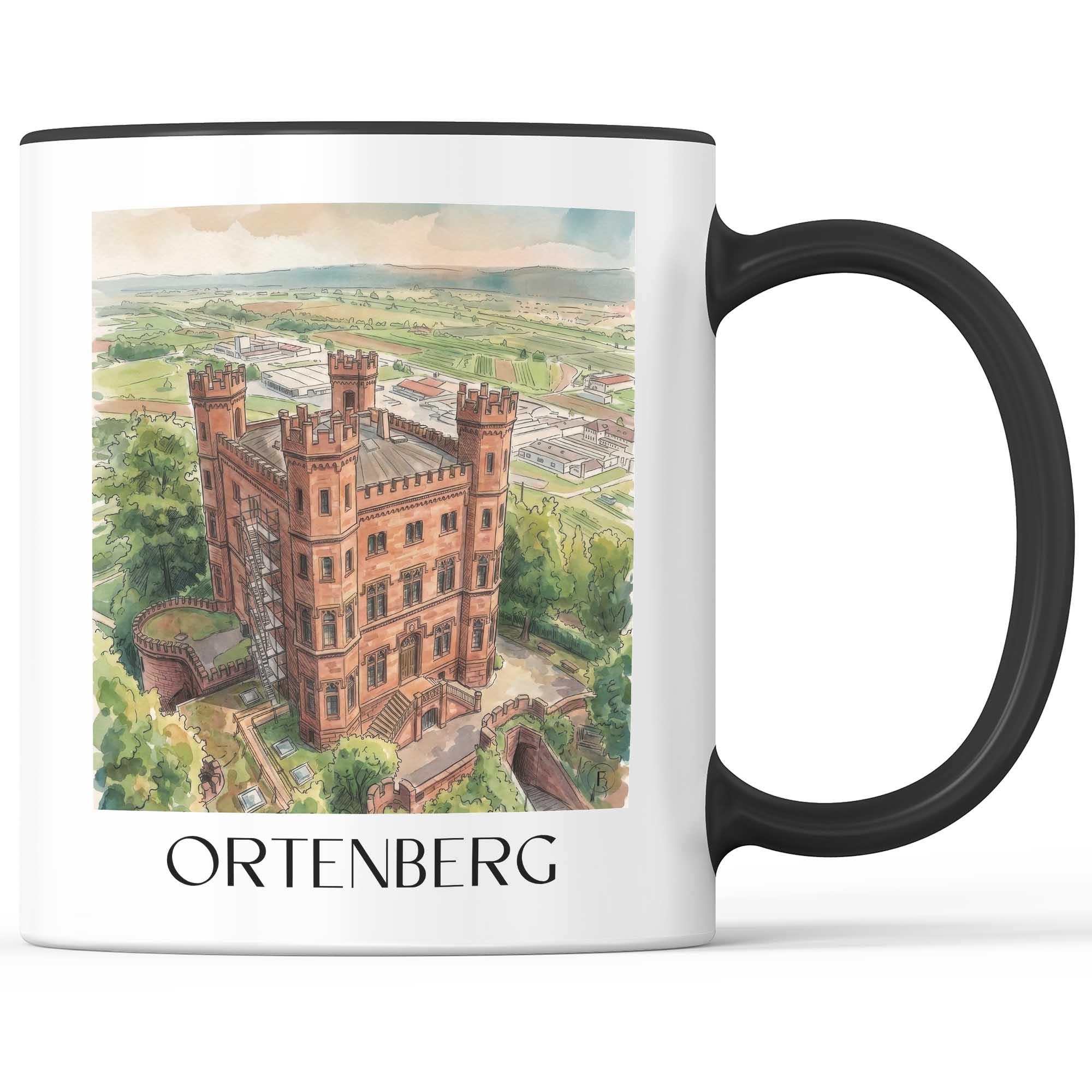 ortenberg-baden-württemberg-deutschland-kaffeebecher-aquarell
