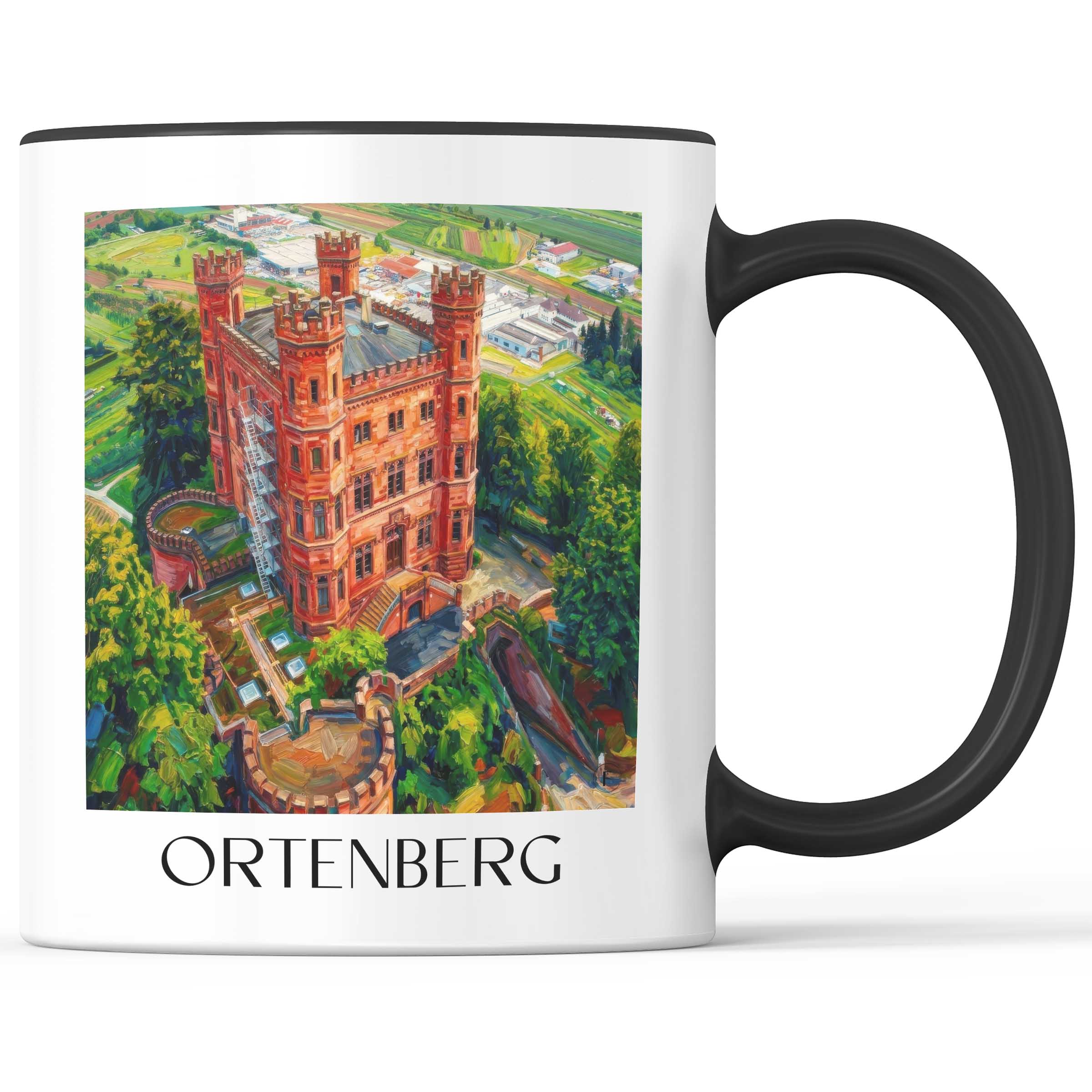 Ortenberg Kaffeebecher - Baden-Württemberg - Deutschland Becher - Kaffeetasse im Ölgemälde Stil - favplace