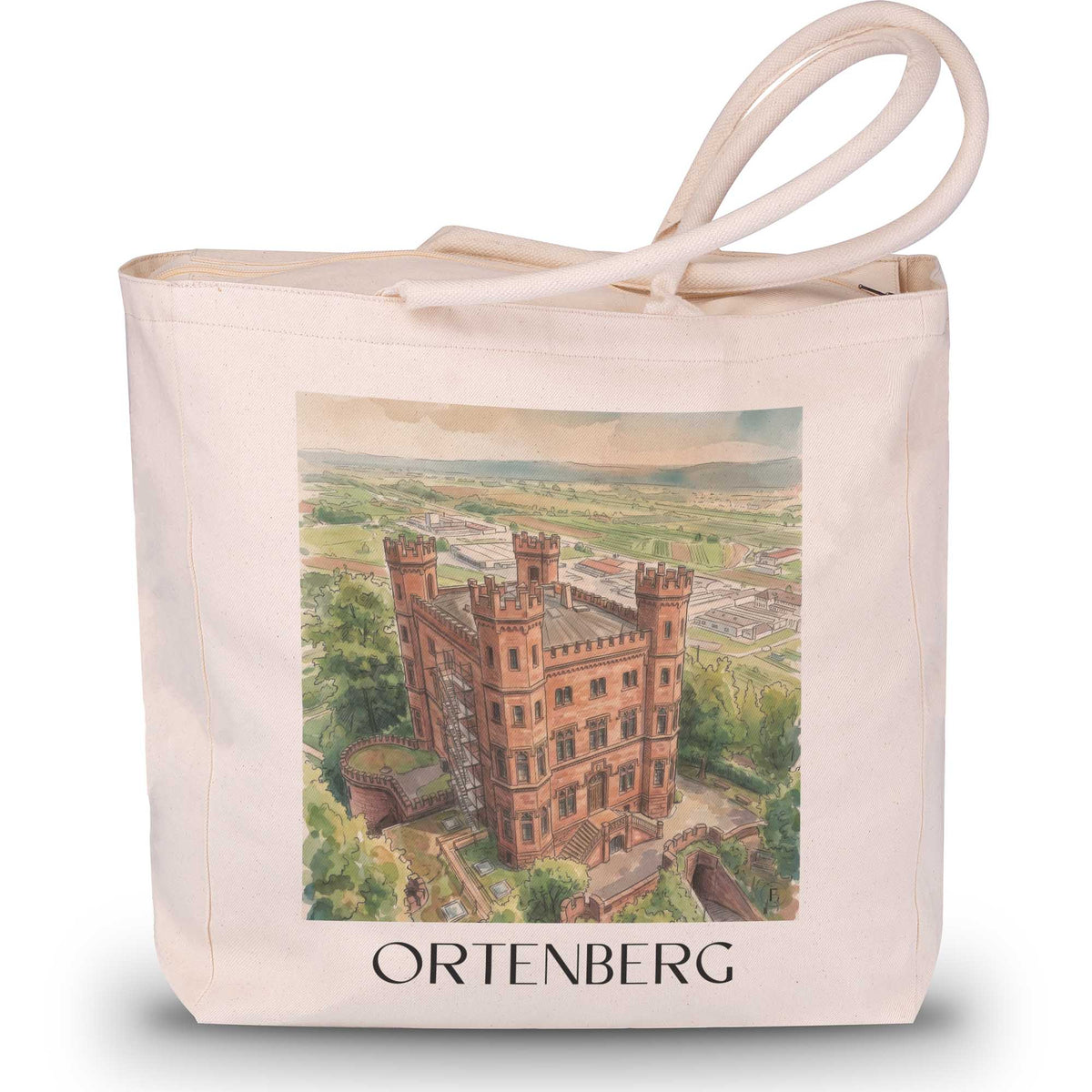ortenberg-baden-württemberg-deutschland-einkaufstasche-aquarell