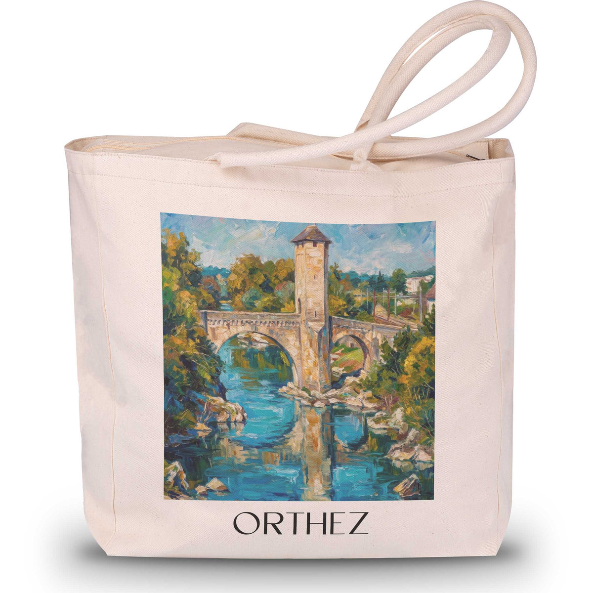 orthez-béarn-frankreich-einkaufstasche-oil-painting-oelgemaelde