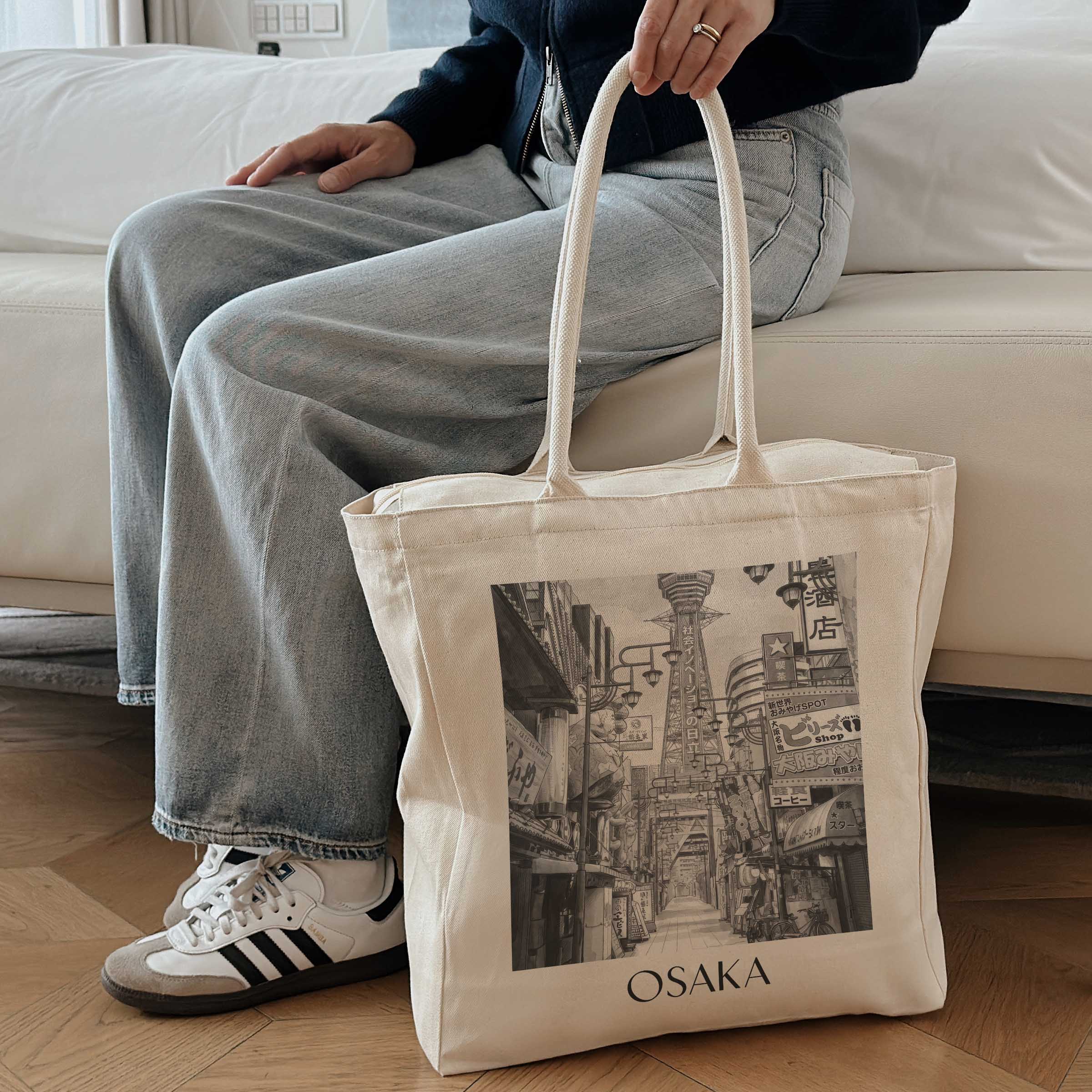 osaka-japan-einkaufstasche-aquarell-schwarz-weiss