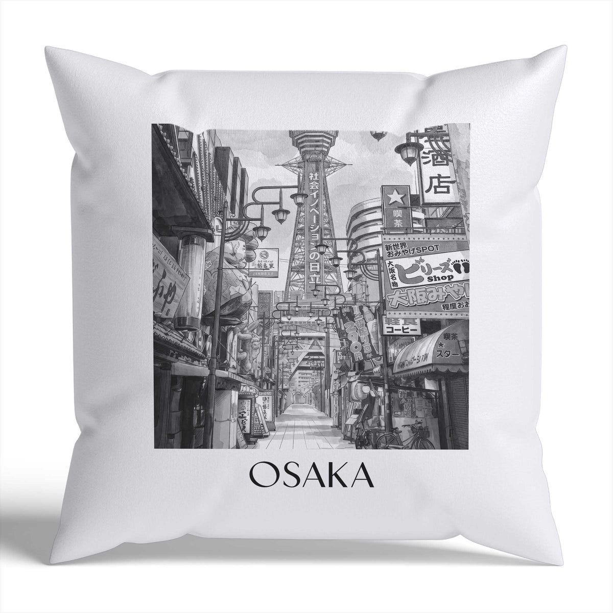 osaka-japan-japan-kissenbezug-aquarell-schwarz-weiss