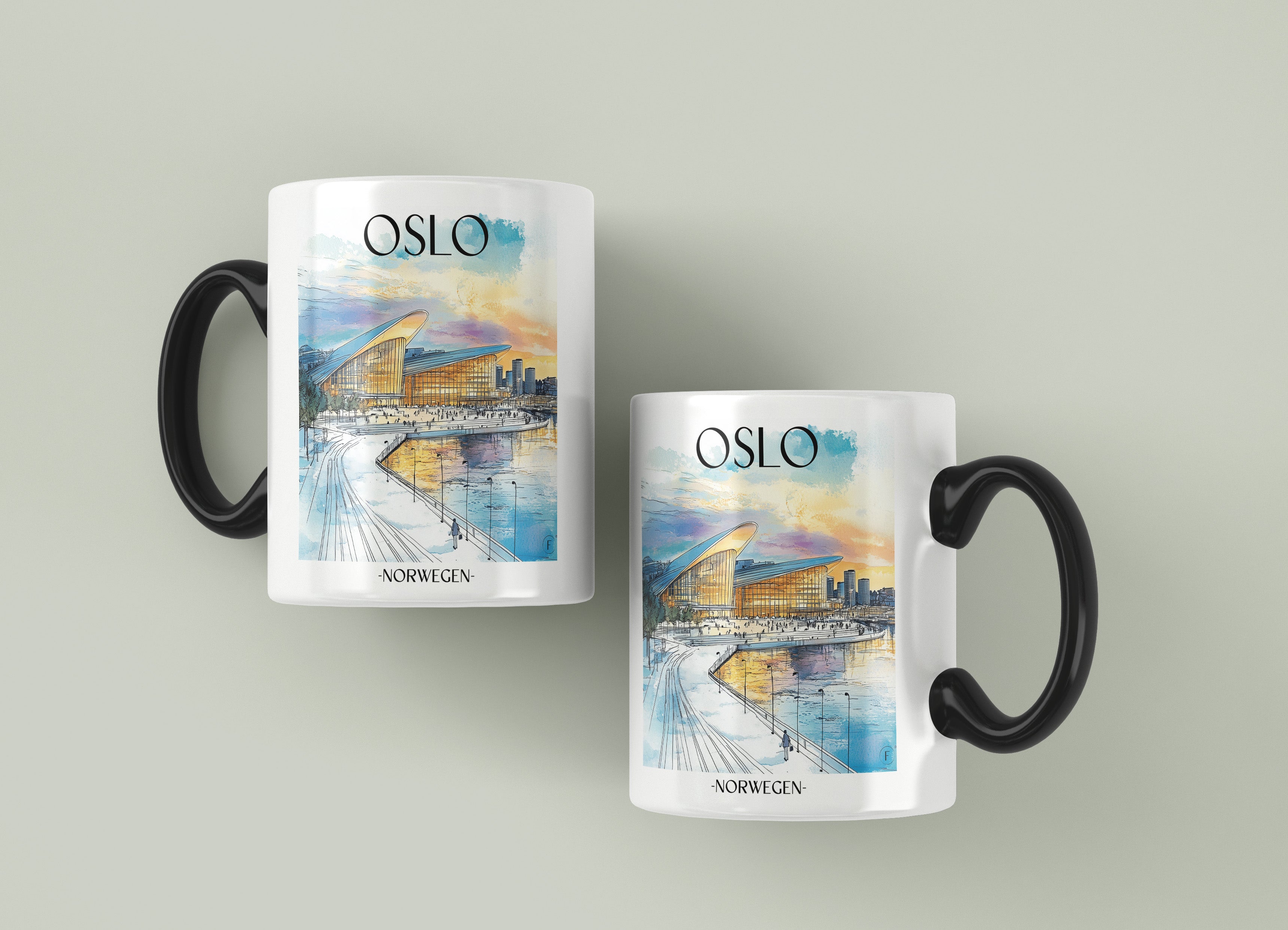 oslo-norwegen-einkaufstasche-aquarell