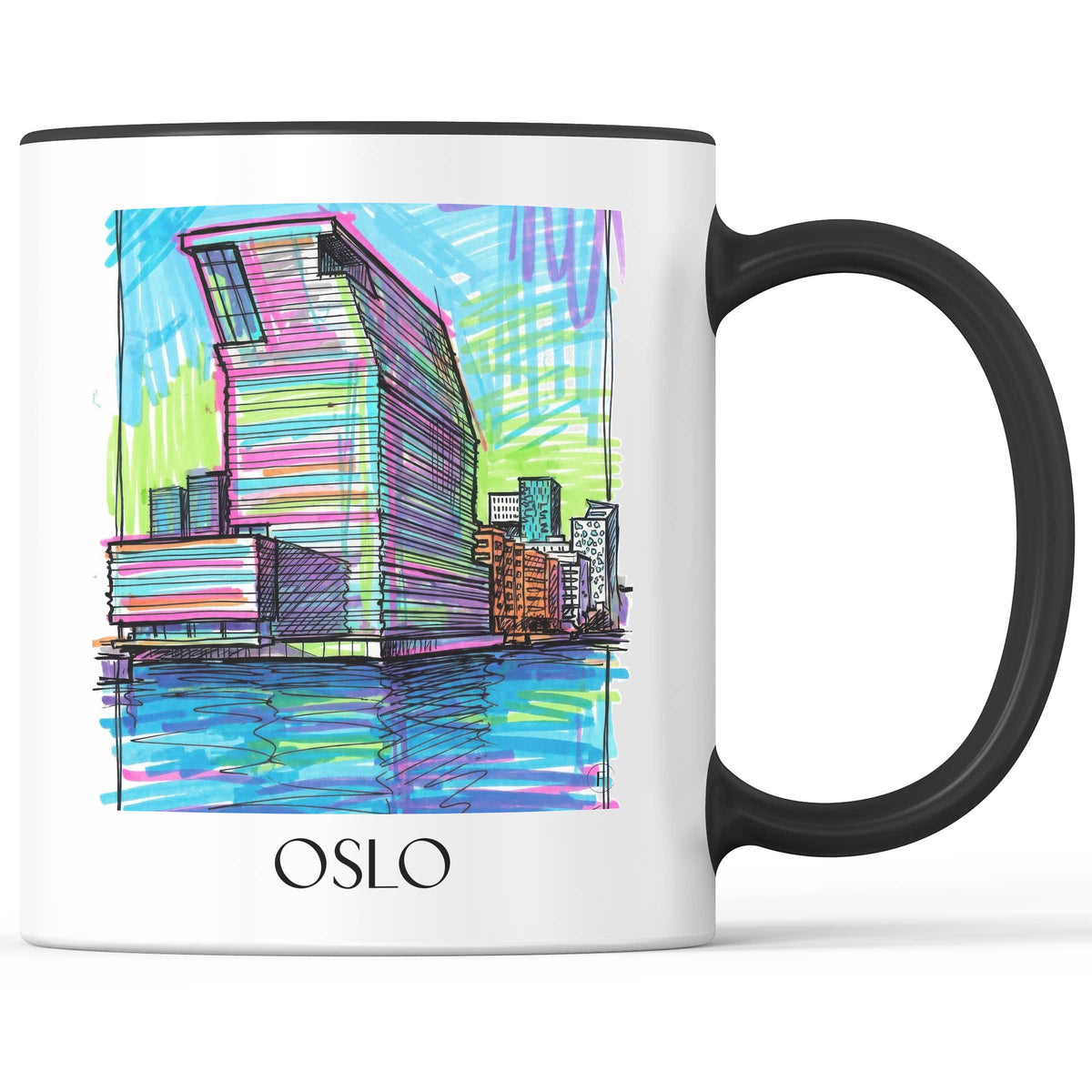 Oslo - Norwegen Becher - Kaffeetasse im Tag Graffiti Stil - favplace