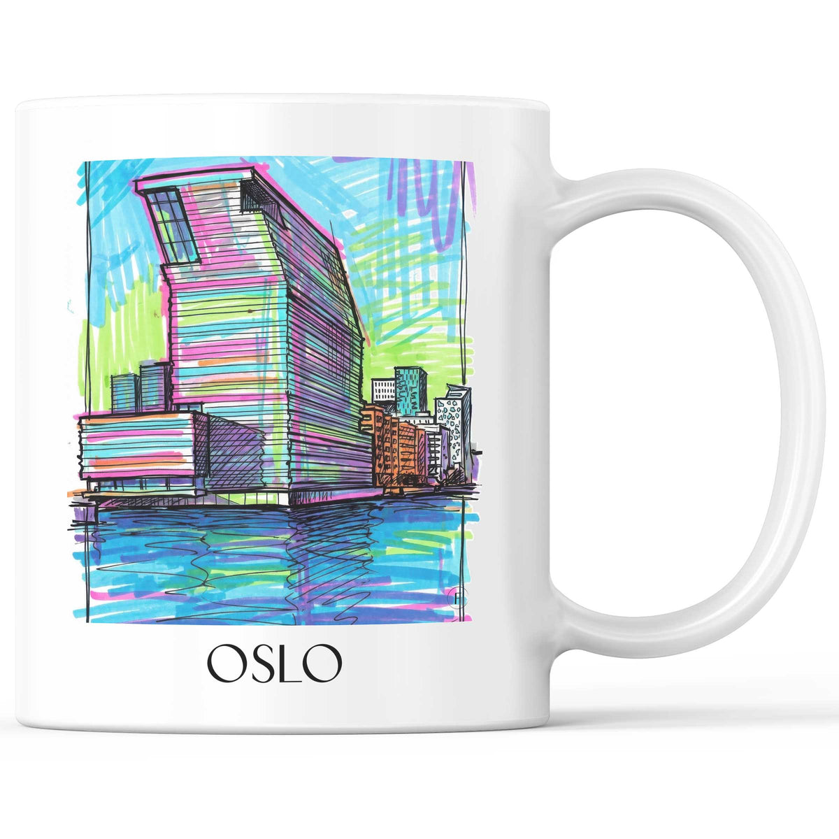 Oslo - Norwegen Becher - Kaffeetasse im Tag Graffiti Stil - favplace