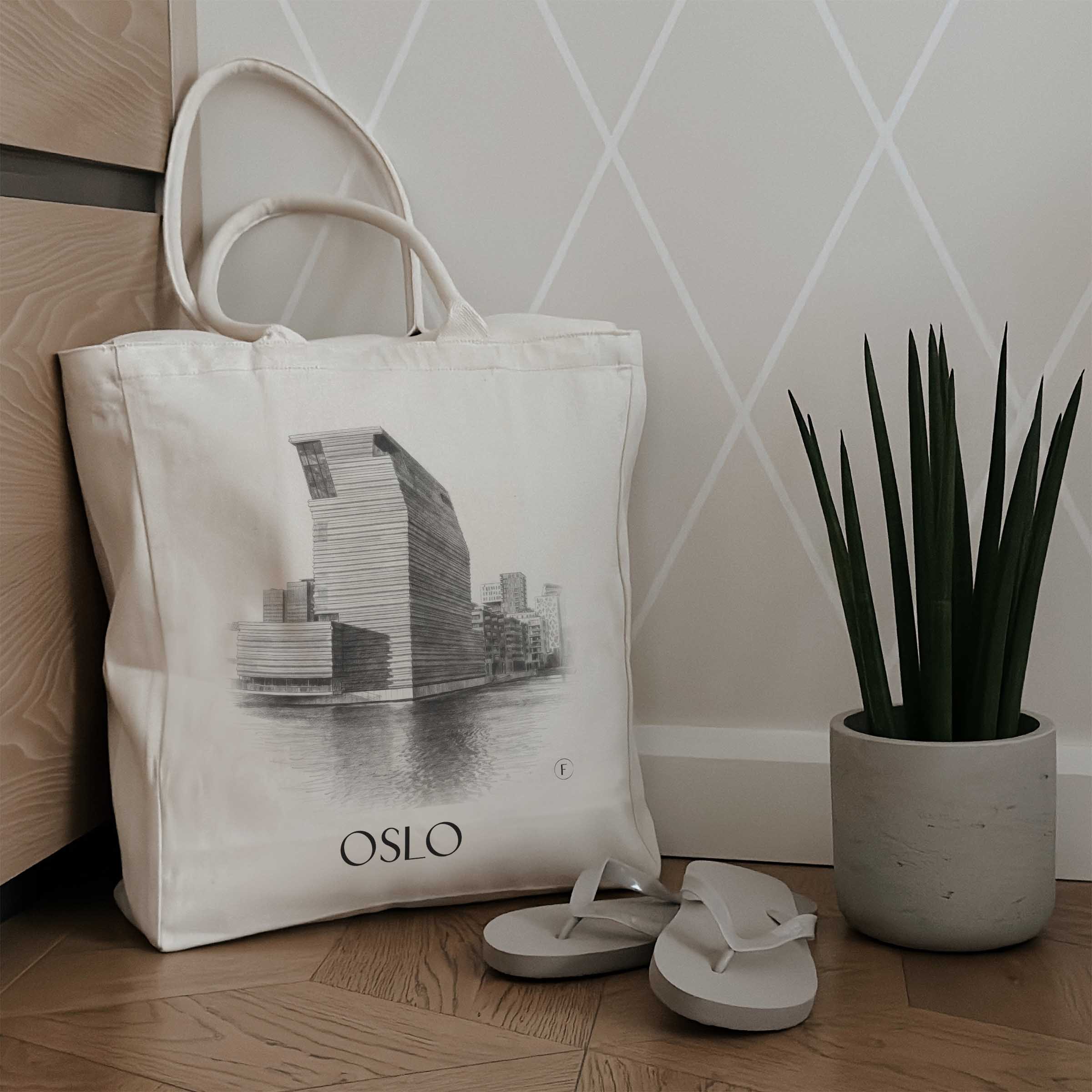 oslo-norwegen-einkaufstasche-bleistift-zeichnung-drawing