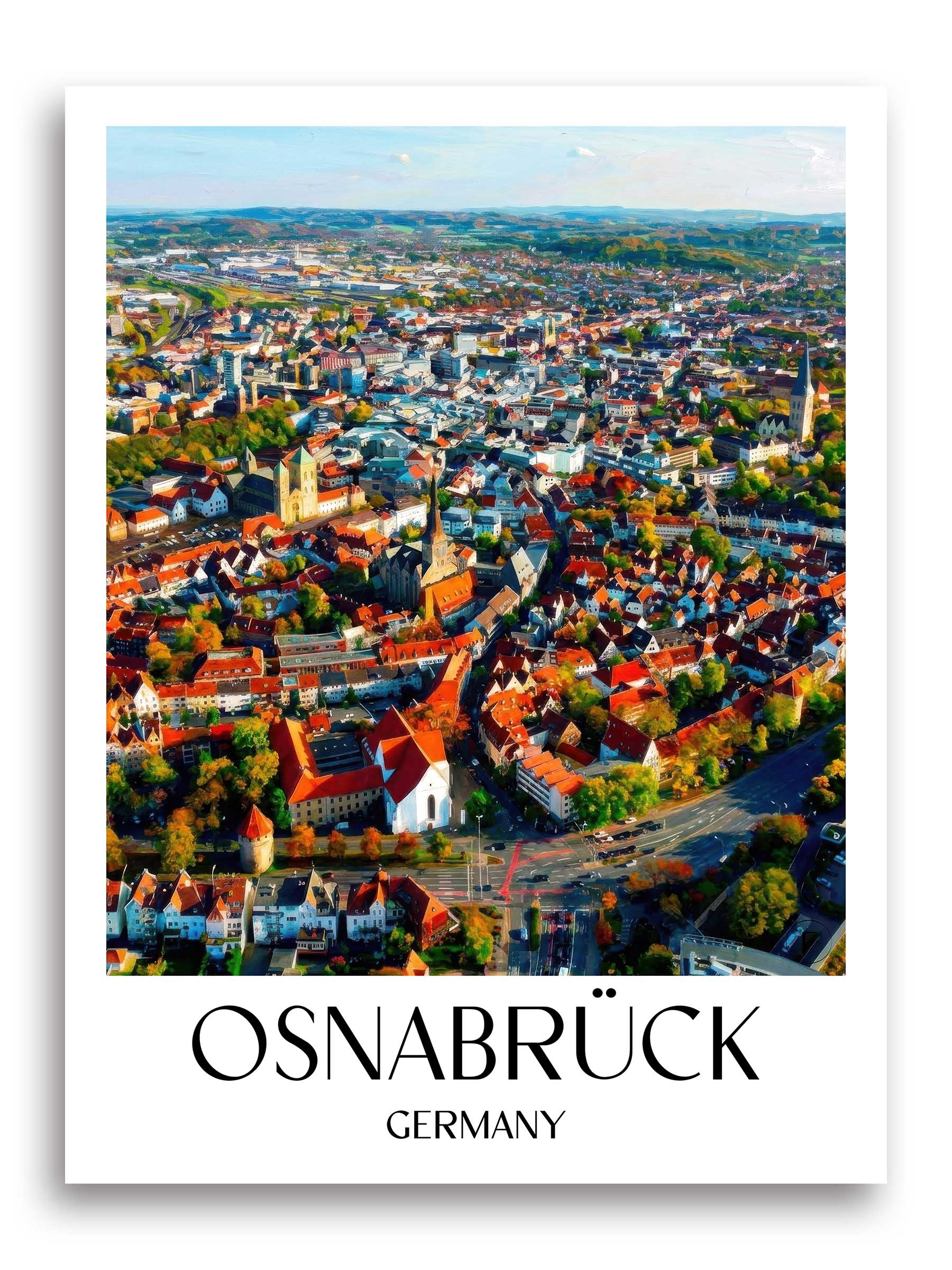 Osnabrück Poster - Niedersachsen - Deutschland Kunstdruck - Ölgemälde von A4 bis A1 - favplace
