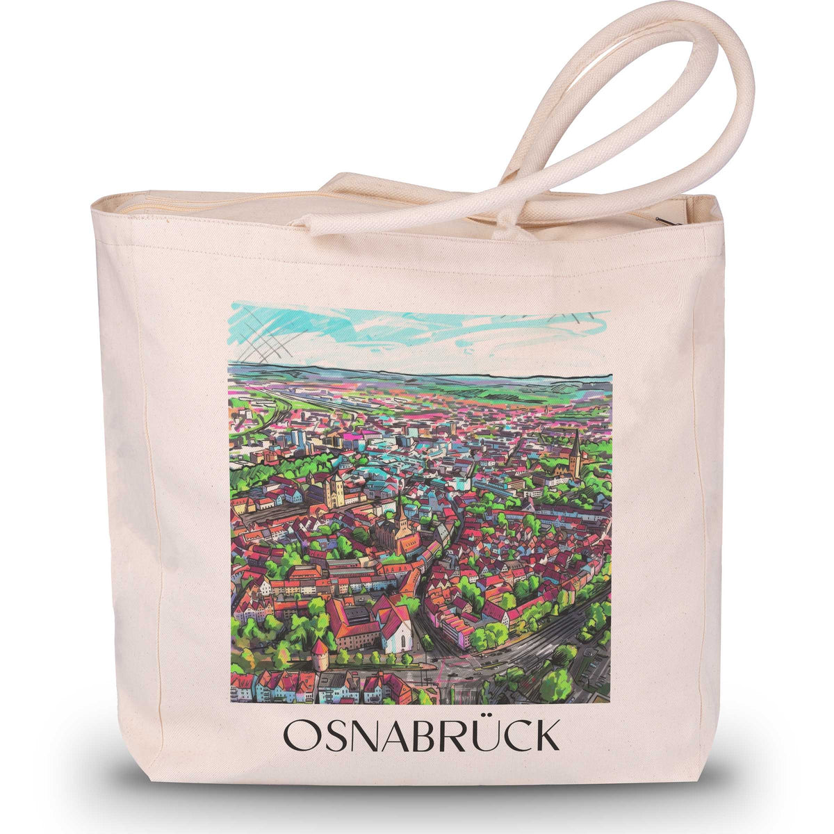 Osnabrück Shopping Tasche - Niedersachsen - Deutschland Tote Bag - Einkaufstasche im Tag Graffiti Stil - favplace