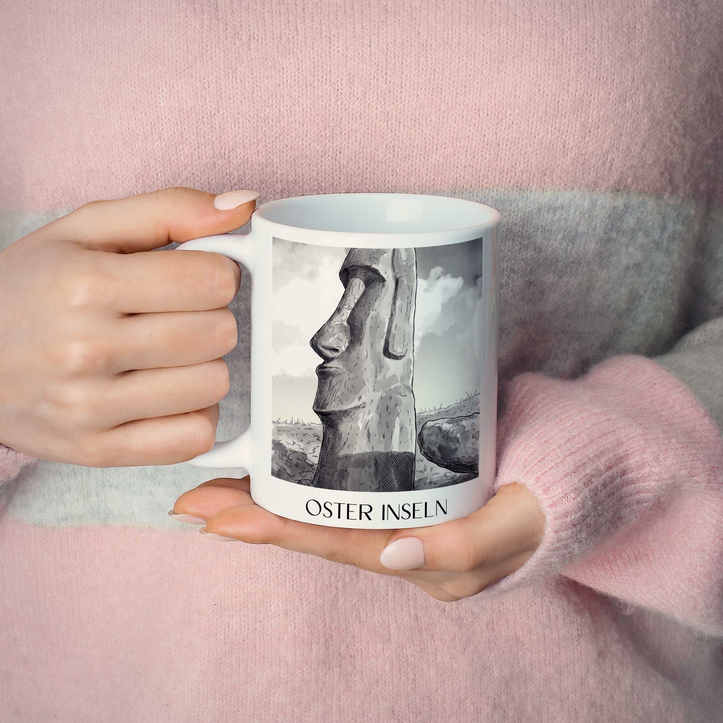 oster-inseln-chile-kaffeebecher-aquarell-schwarz-weiss