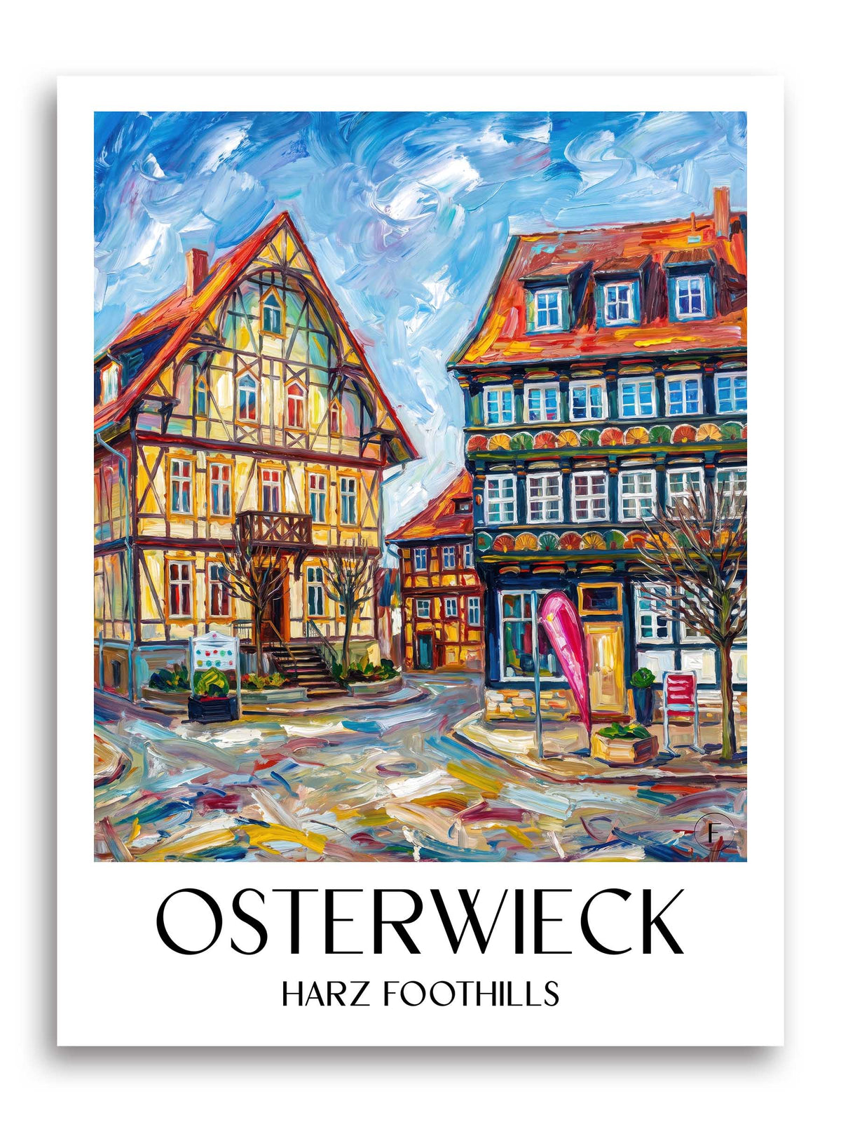 Osterwieck Poster - Harzvorland - Deutschland Kunstdruck - Ölgemälde von A4 bis A1 - favplace