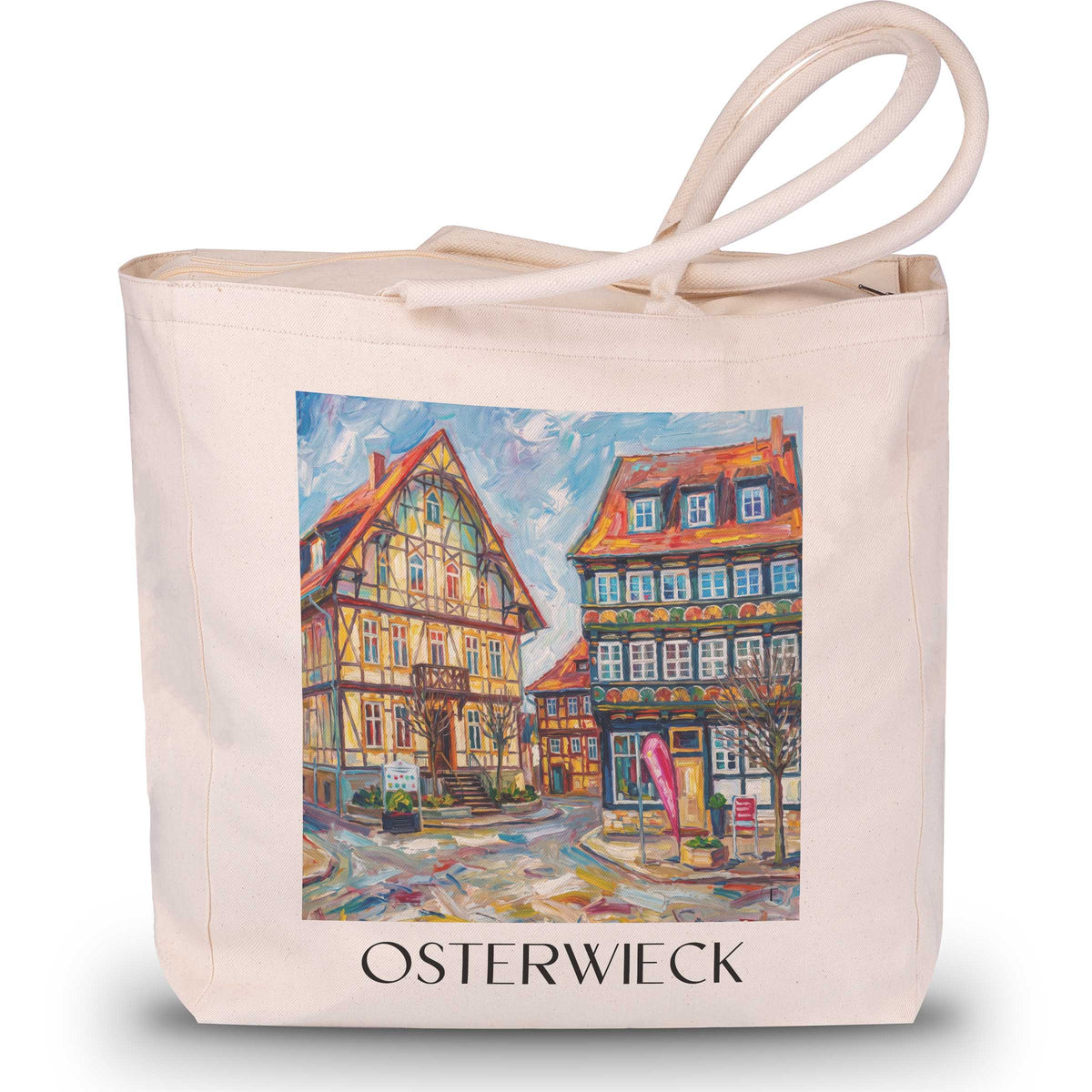 osterwieck-harzvorland-deutschland-einkaufstasche-oil-painting-oelgemaelde