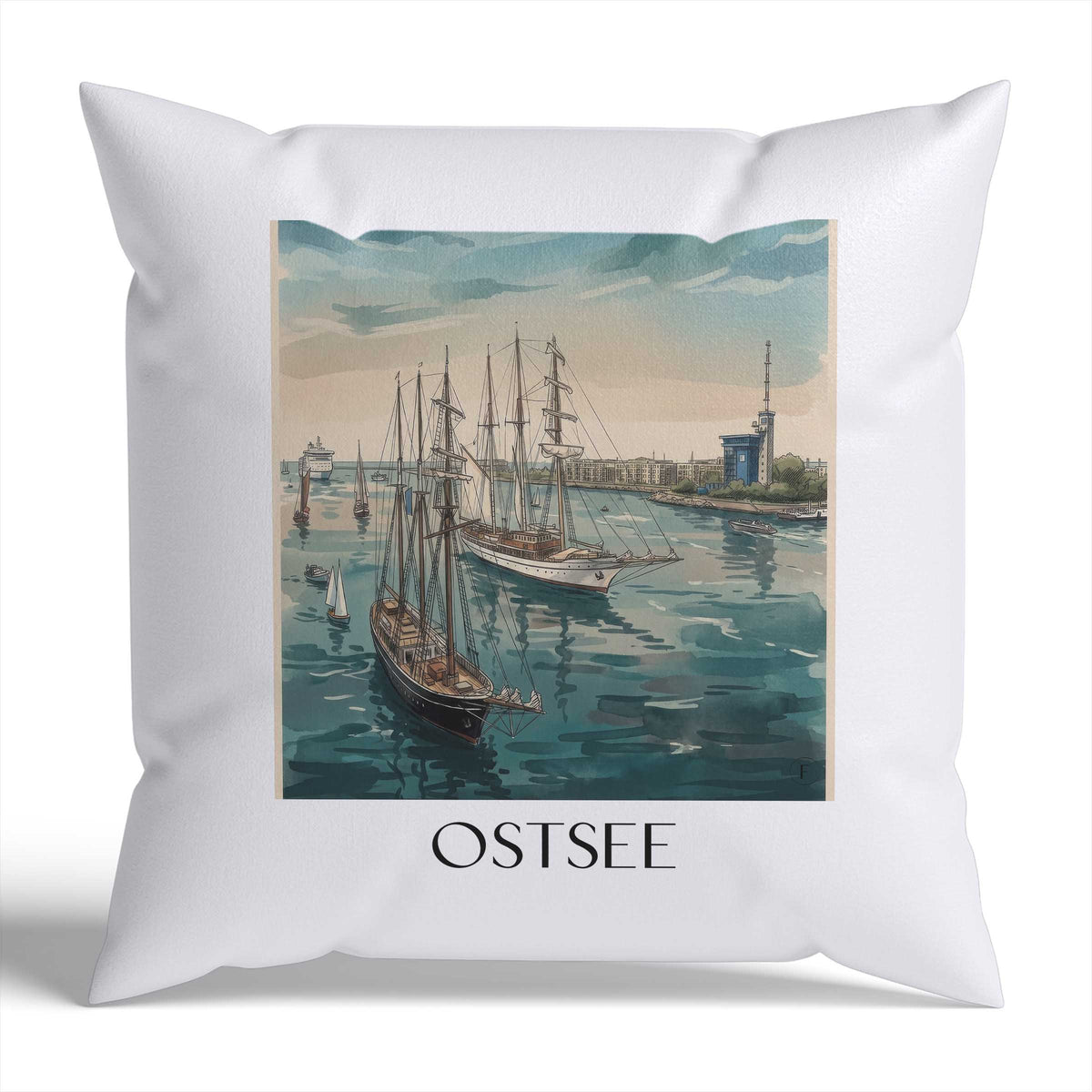 ostsee-rostock-deutschland-kissenbezug-aquarell
