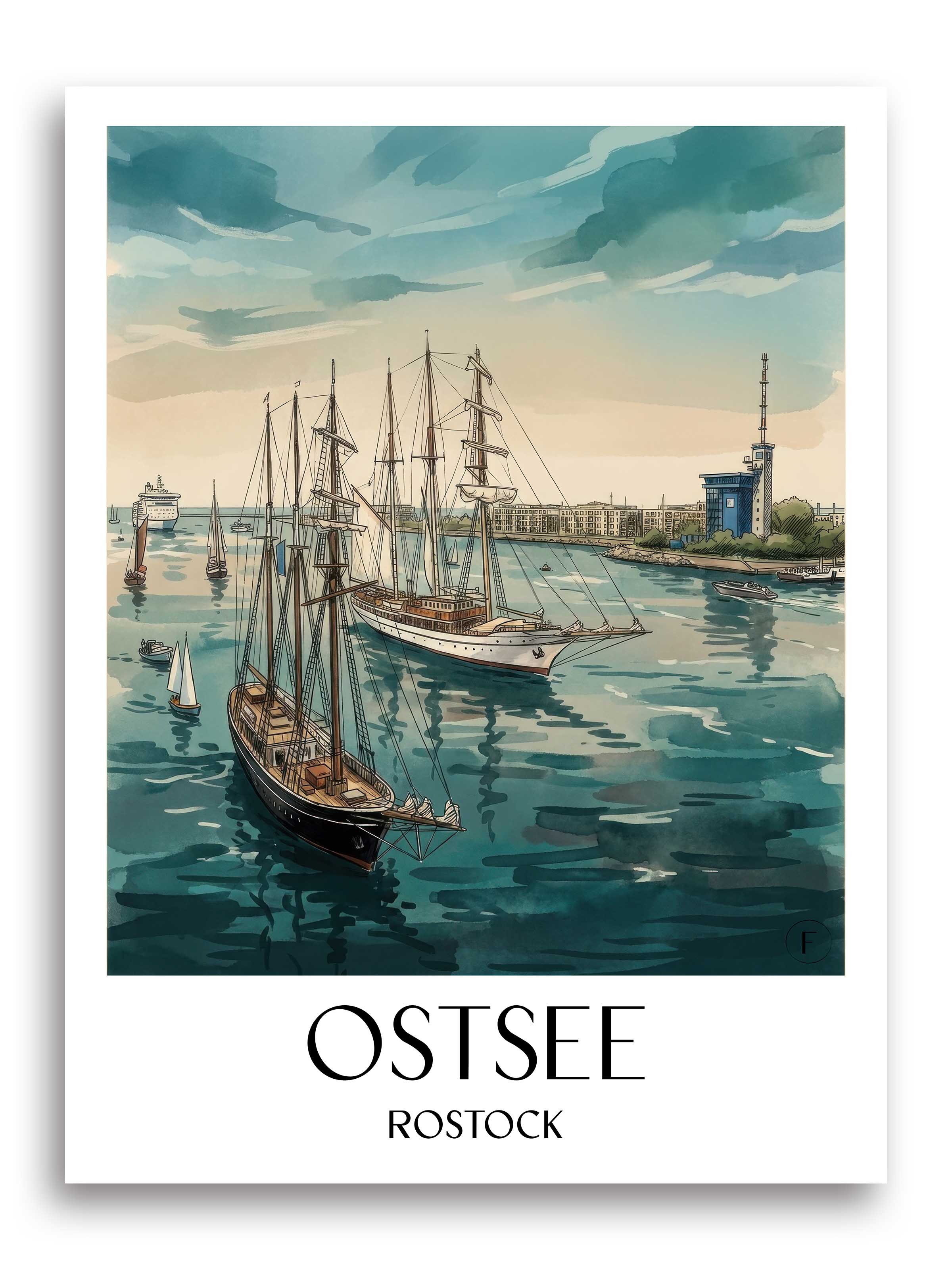 ostsee-rostock-deutschland-poster-aquarell