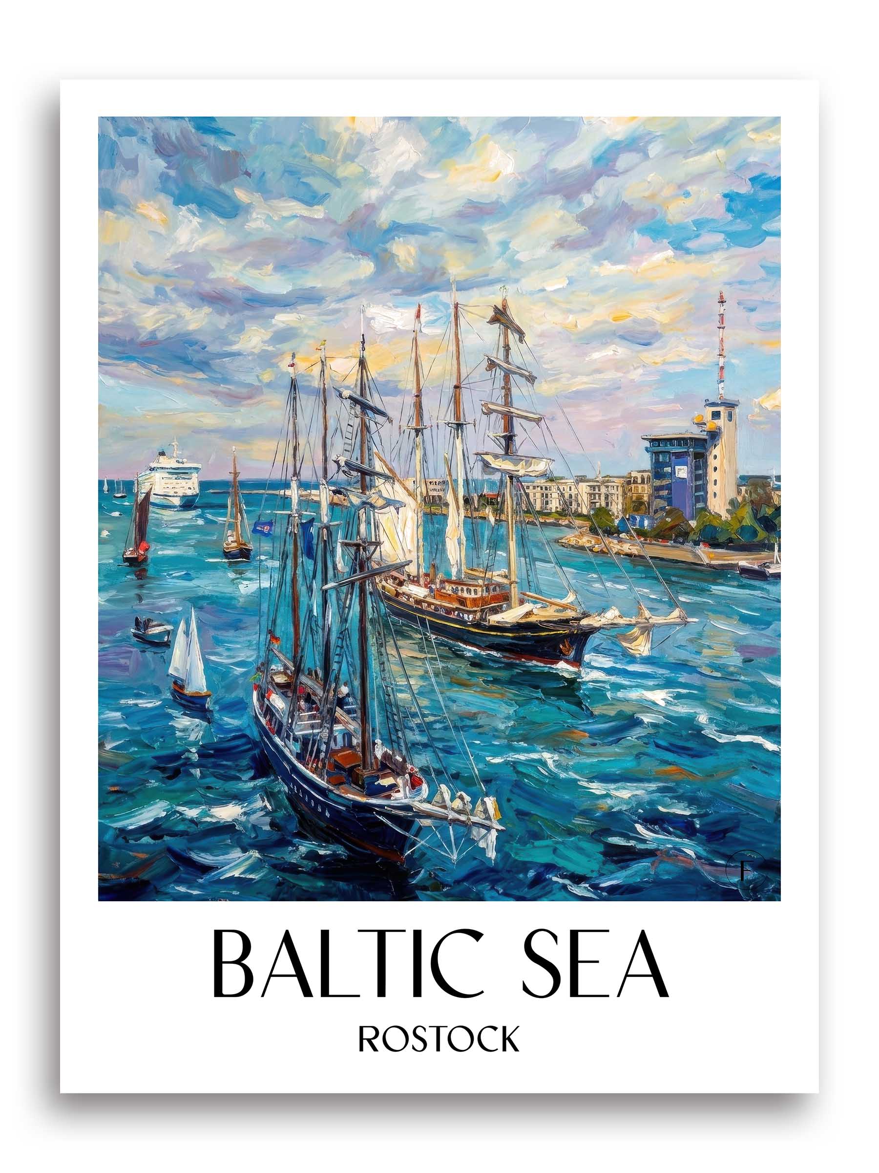 Ostsee Poster - Rostock - Deutschland Kunstdruck - Ölgemälde von A4 bis A1 - favplace