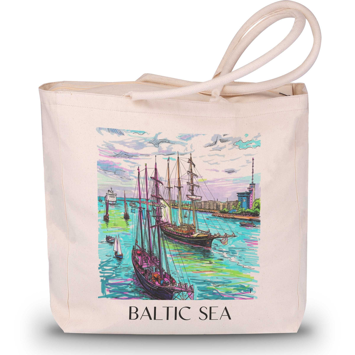 Ostsee Shopping Tasche - Rostock - Deutschland Tote Bag - Einkaufstasche im Tag Graffiti Stil - favplace