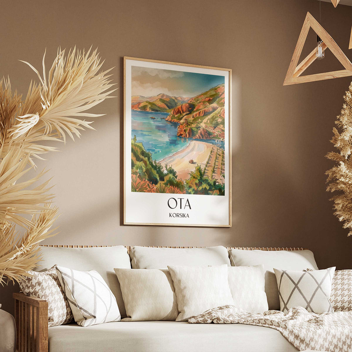 ota-korsika-frankreich-poster-aquarell