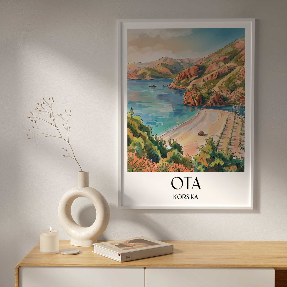ota-korsika-frankreich-poster-aquarell