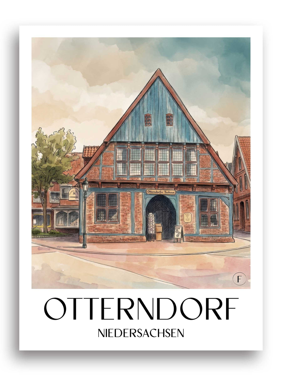 otterndorf-niedersachsen-deutschland-poster-aquarell