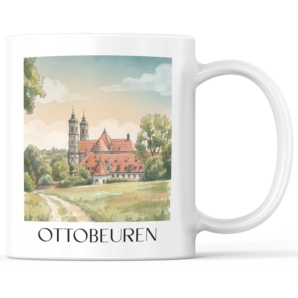 Ottobeuren Kaffeebecher - Unterallgäu - Deutschland Becher - Kaffeetasse im Aquarell Stil - favplace