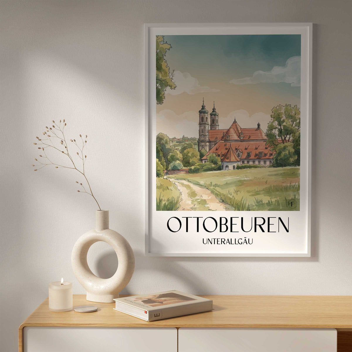 ottobeuren-unterallgäu-deutschland-poster-aquarell