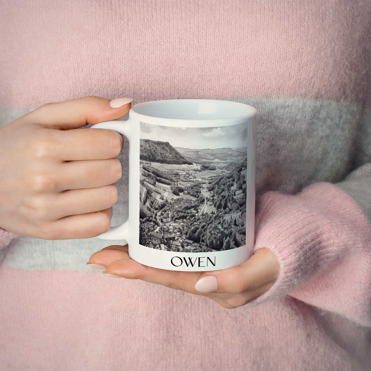 owen-deutschland-kaffeebecher-aquarell-schwarz-weiss