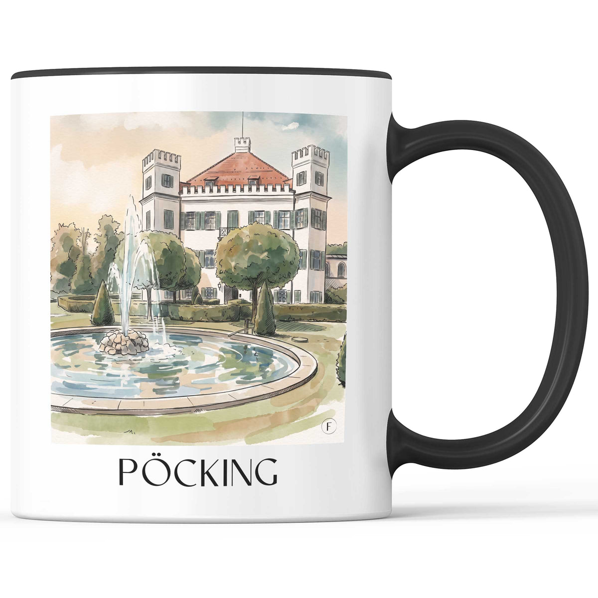 Pöcking Kaffeebecher - Fünfseenland - Deutschland Becher - Kaffeetasse im Aquarell Stil - favplace