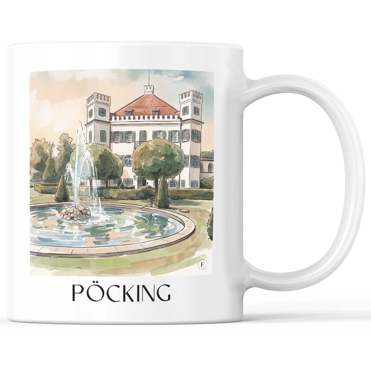 Pöcking Kaffeebecher - Fünfseenland - Deutschland Becher - Kaffeetasse im Aquarell Stil - favplace