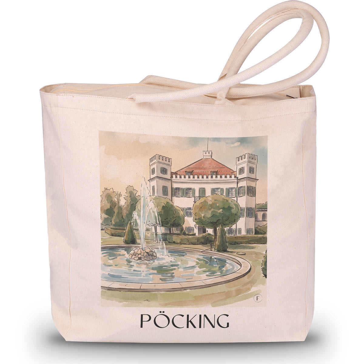 Pöcking Shopping Tasche - Fünfseenland - Deutschland Tote Bag - Einkaufstasche im Aquarell Stil