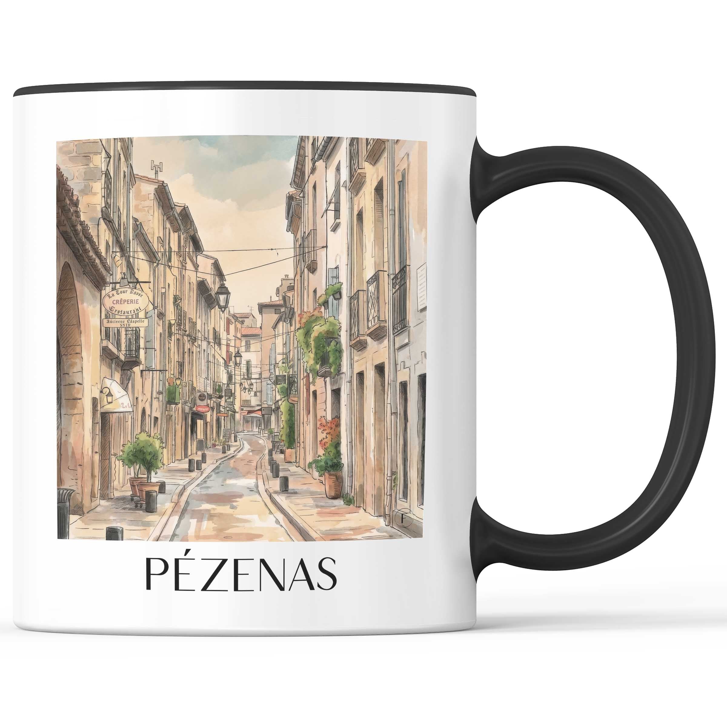 pézenas--okzitanien-frankreich-kaffeebecher-aquarell