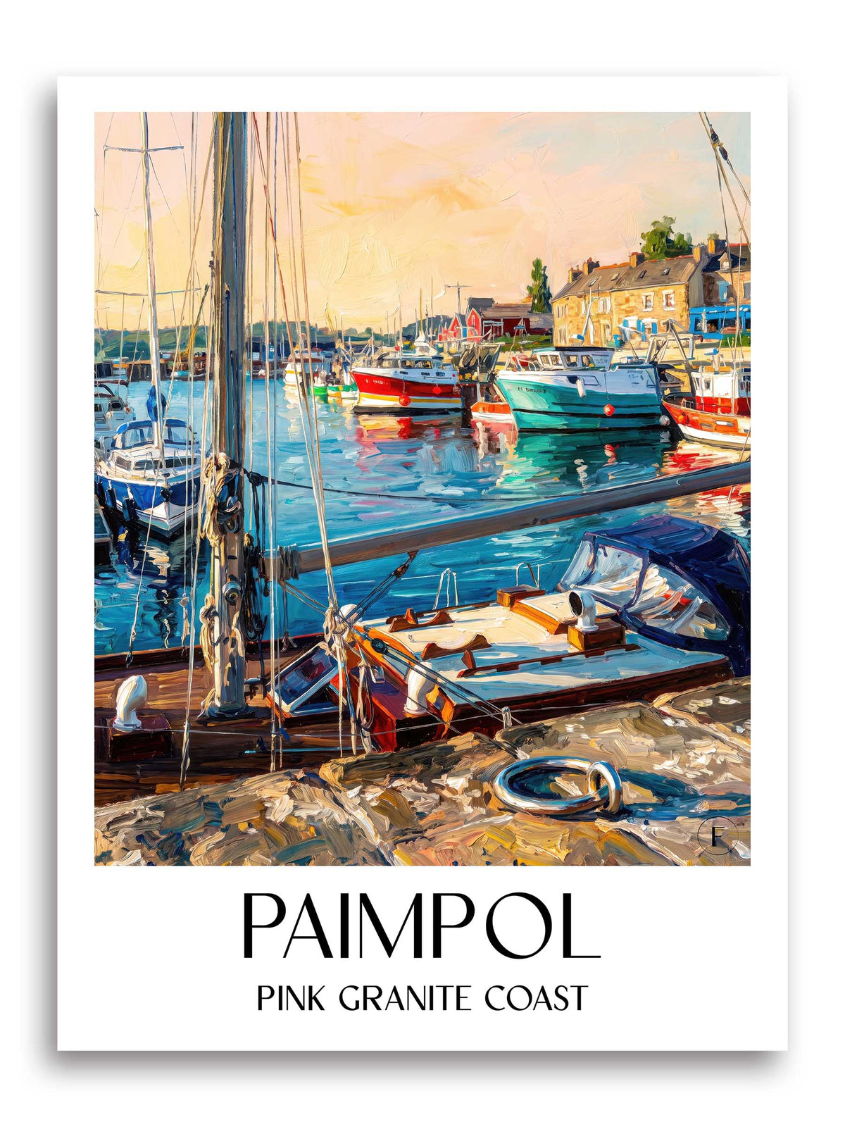 Paimpol Poster - Côte de Granit Rose - Frankreich Kunstdruck - Ölgemälde von A4 bis A1 - favplace