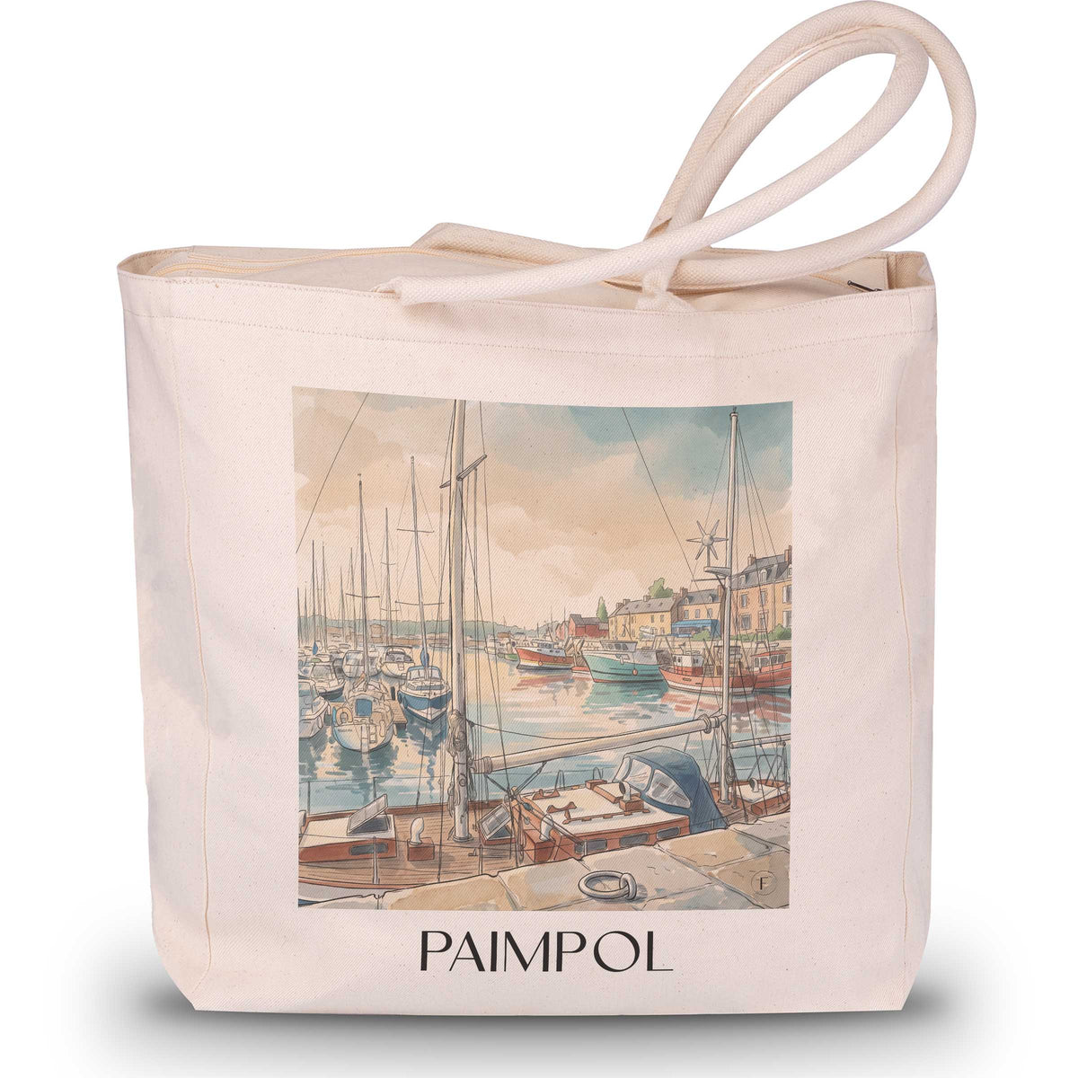 paimpol-côte-de-granit-rose-frankreich-einkaufstasche-aquarell