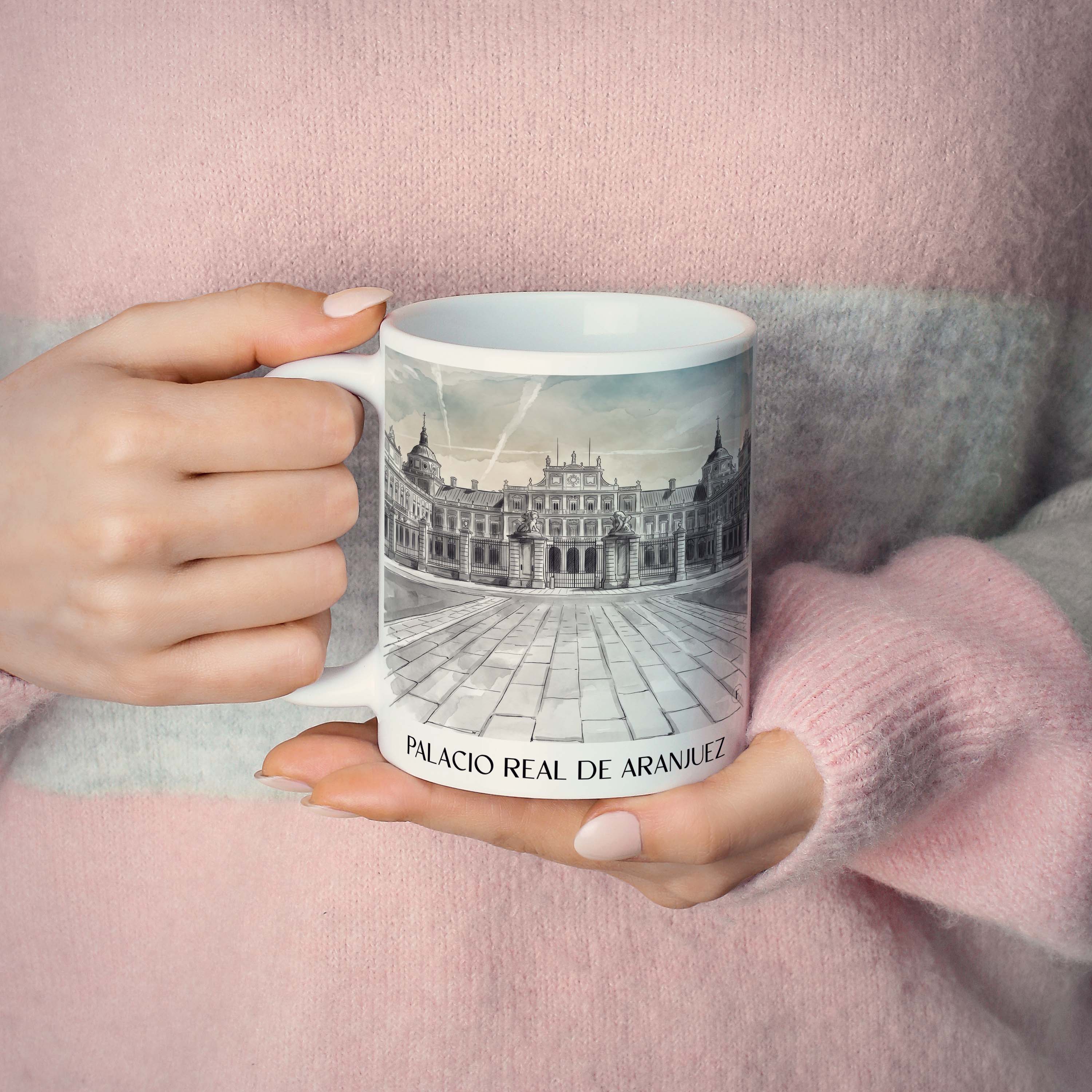 palacio-real-aranjuez-spanien-kaffeebecher-aquarell-schwarz-weiss