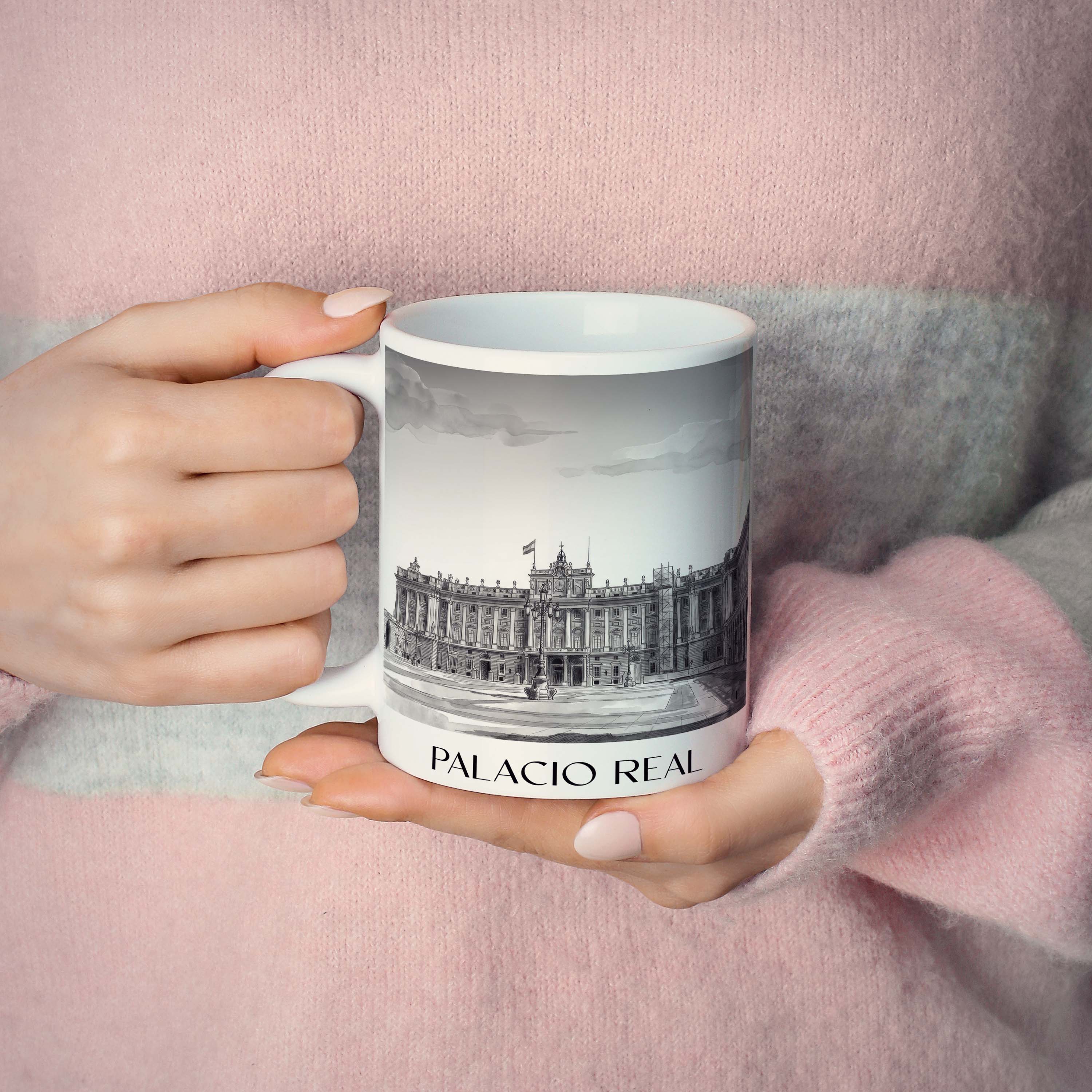 palacio-real-madrid-spanien-kaffeebecher-aquarell-schwarz-weiss