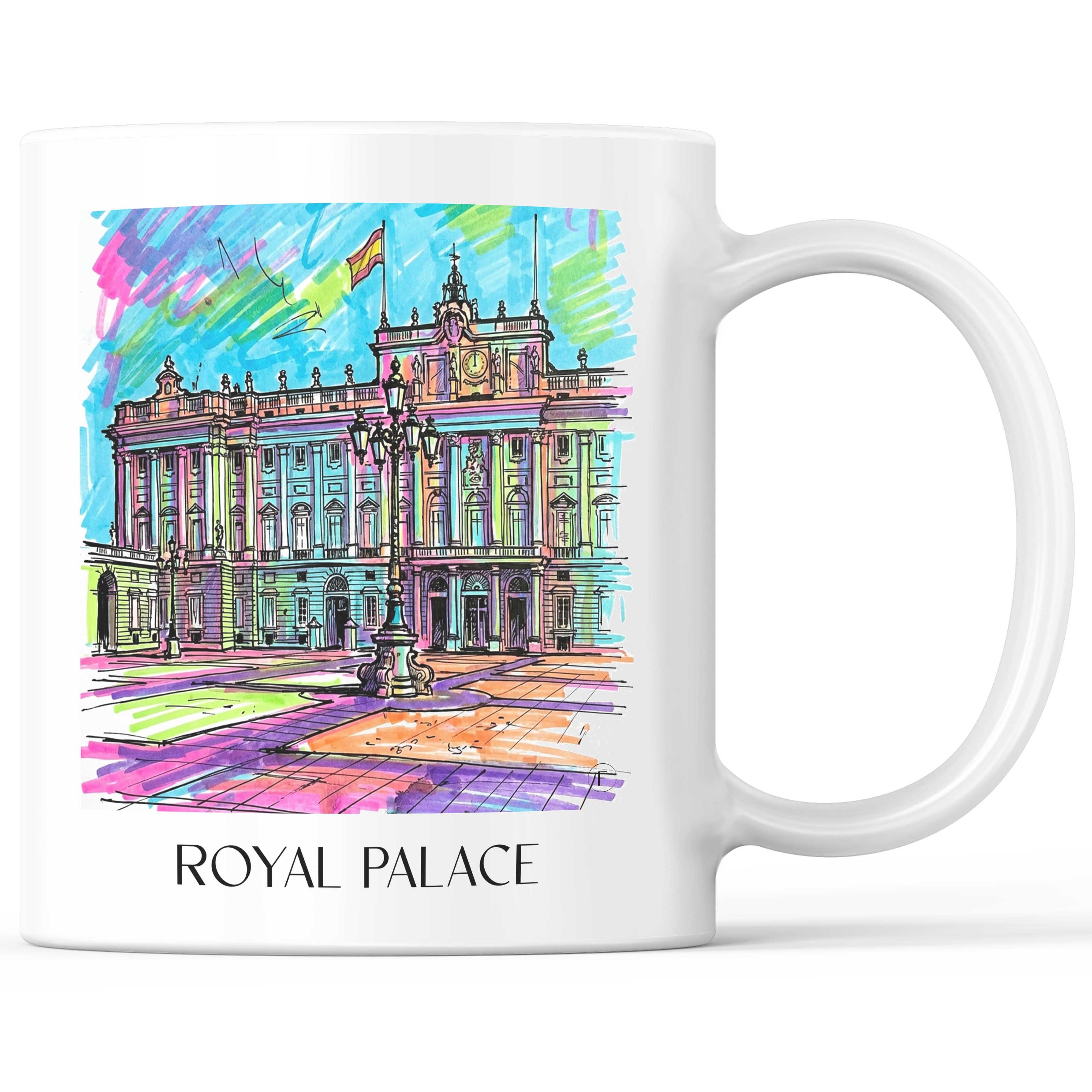 Palacio Real Kaffeebecher - Madrid - Spanien Becher - Kaffeetasse im Tag Graffiti Stil - favplace