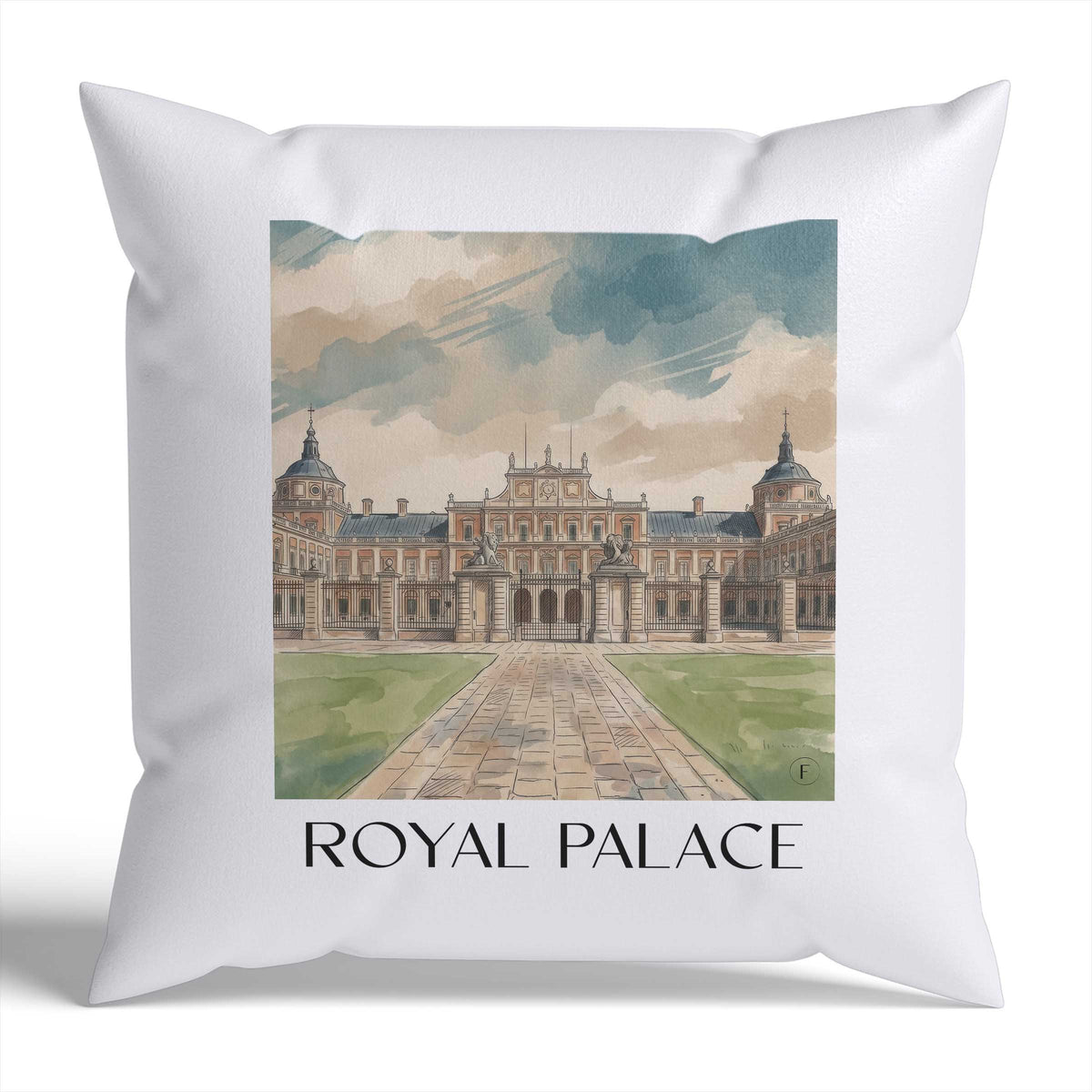 Palacio Real Kissenhülle - Zierkissen Bezug - Aranjuez - Spanien Kissen bzw. Kissenbezug im Aquarell Stil - favplace