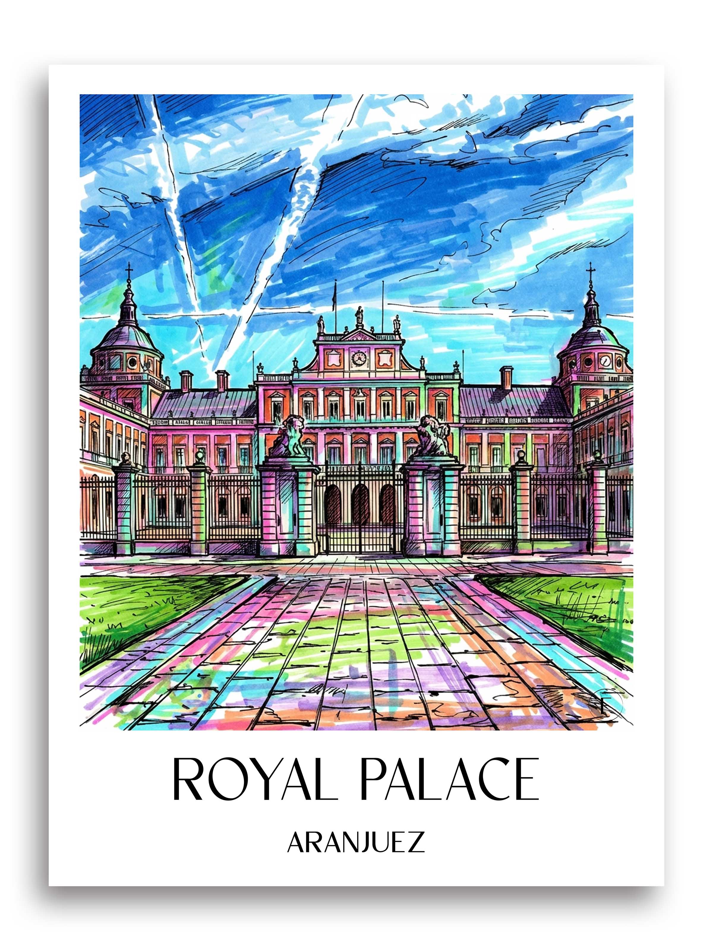 Palacio Real Poster - Aranjuez - Spanien Kunstdruck - Tag Graffiti von A4 bis A1 - favplace