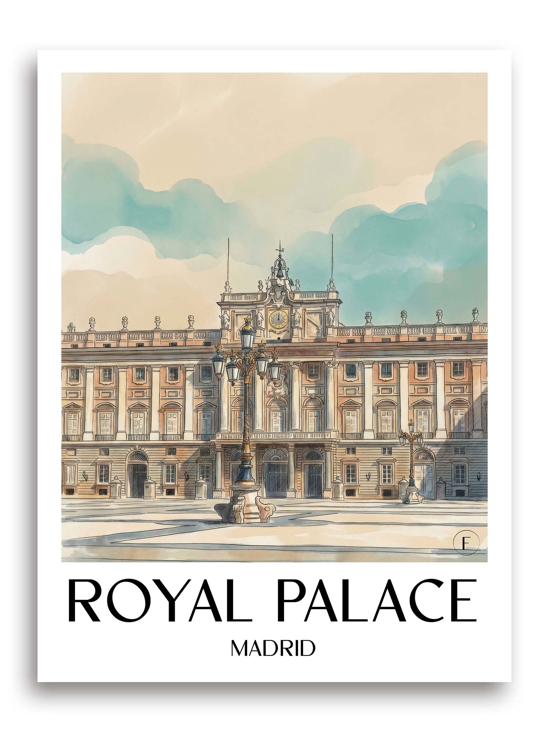 Palacio Real Poster - Madrid - Spanien Kunstdruck - Aquarell von A4 bis A1 - favplace