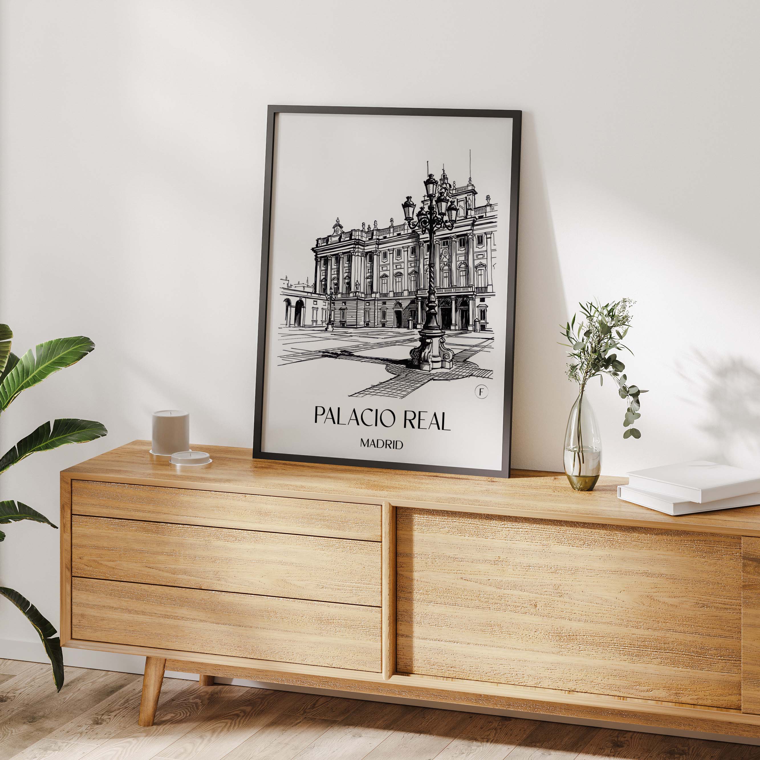 palacio-real-madrid-spanien-poster-skizze