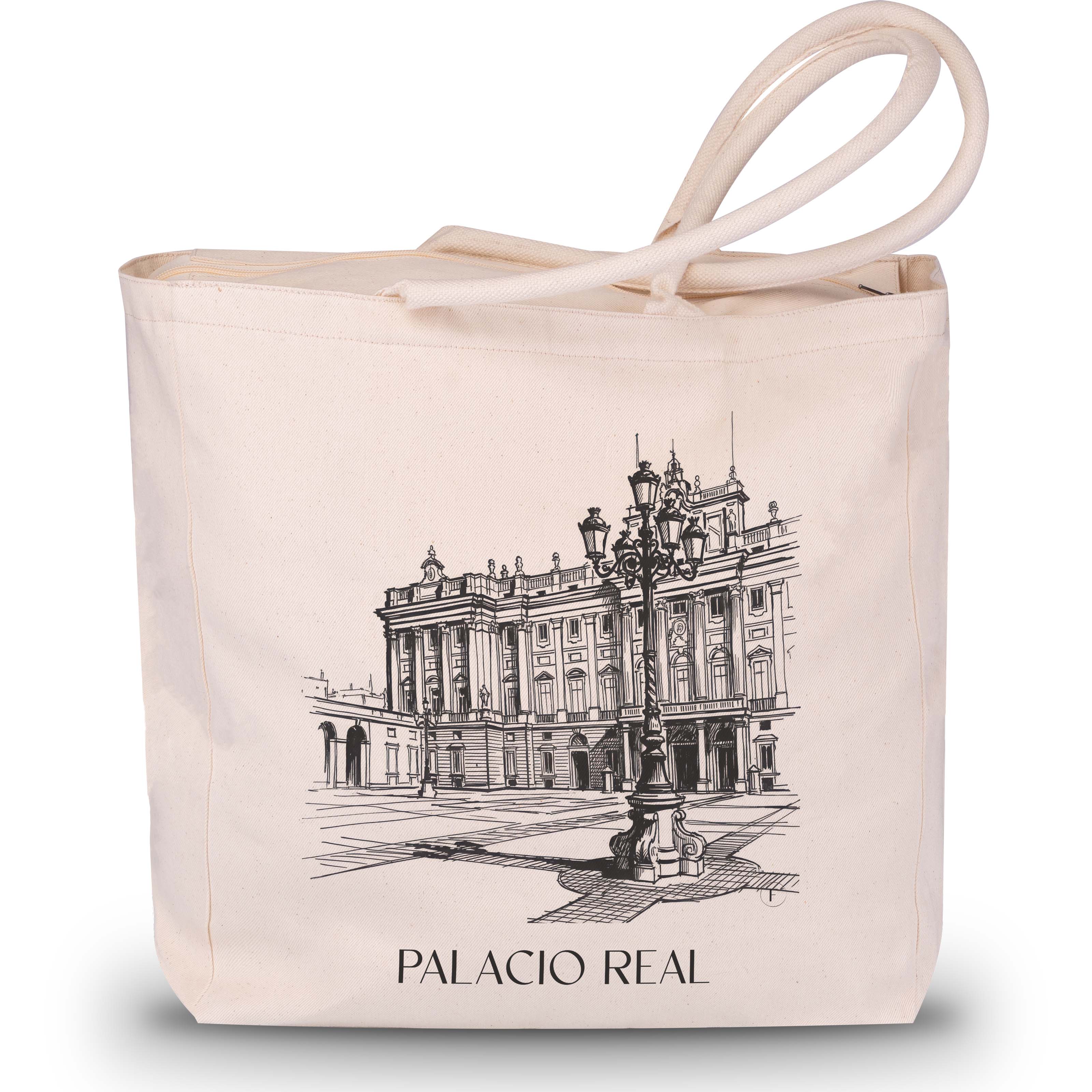 palacio-real-madrid-spanien-einkaufstasche-skizze