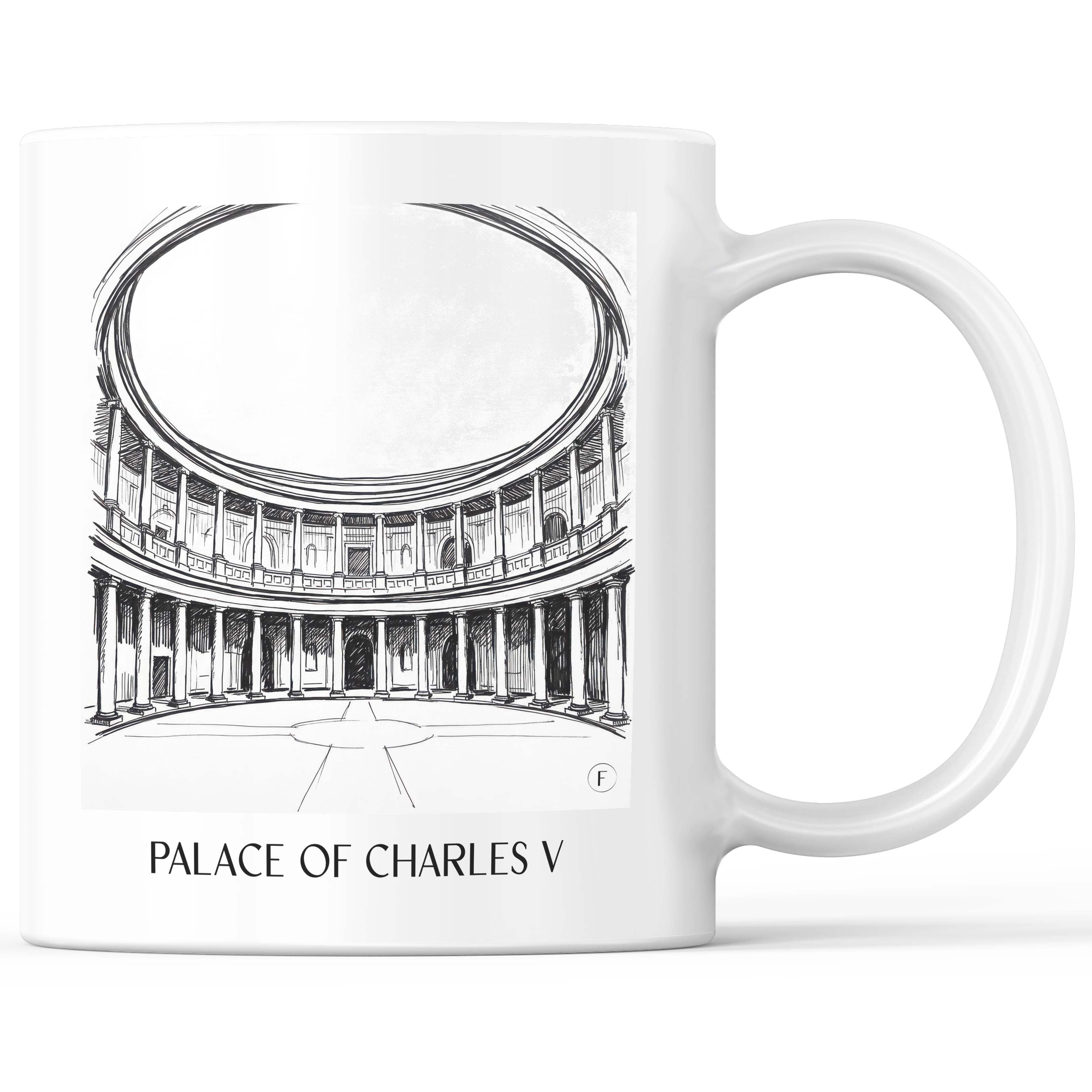 Palacio de Carlos V Kaffeebecher - Granada - Spanien Becher - Kaffeetasse im Skizze Stil - favplace