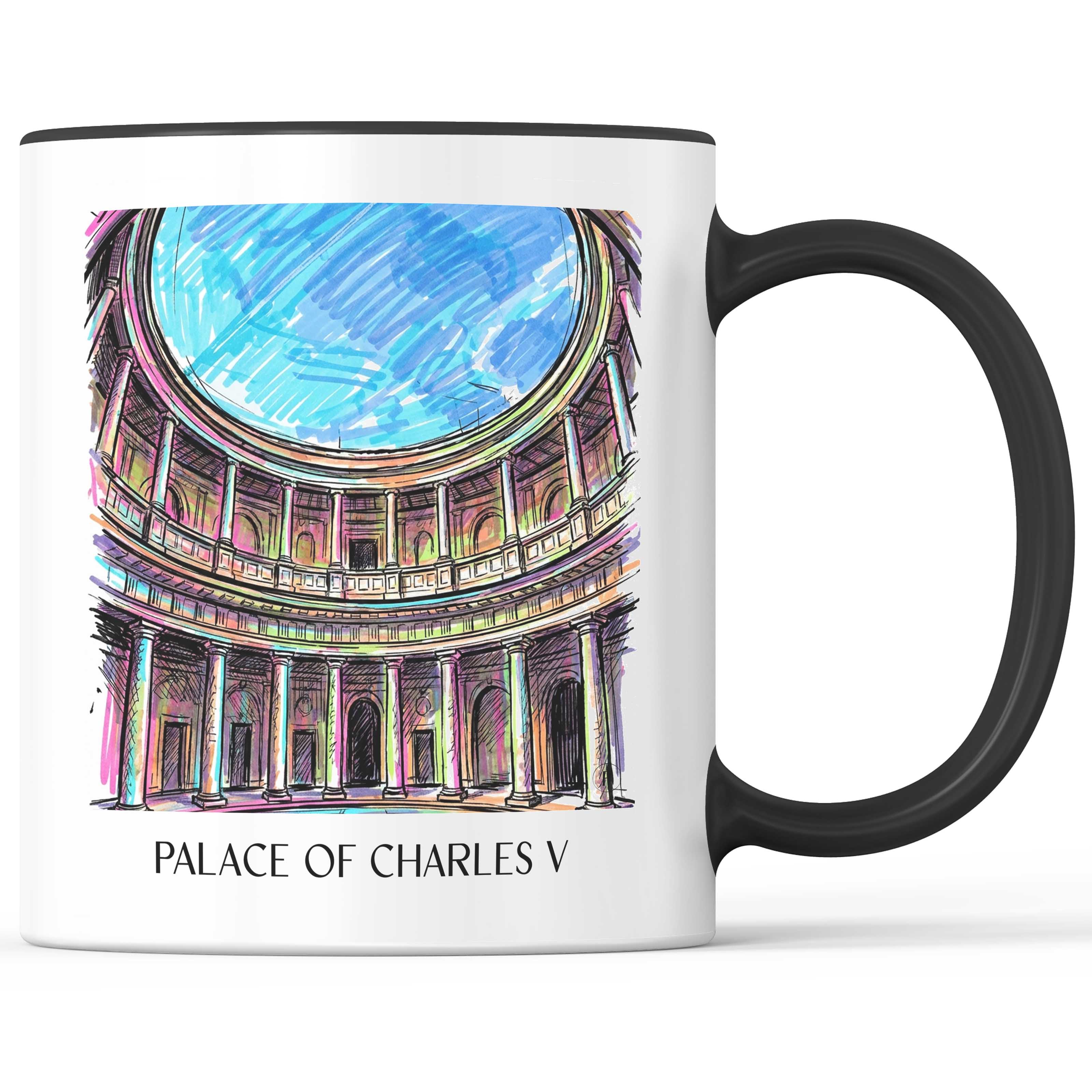 Palacio de Carlos V Kaffeebecher - Granada - Spanien Becher - Kaffeetasse im Tag Graffiti Stil - favplace