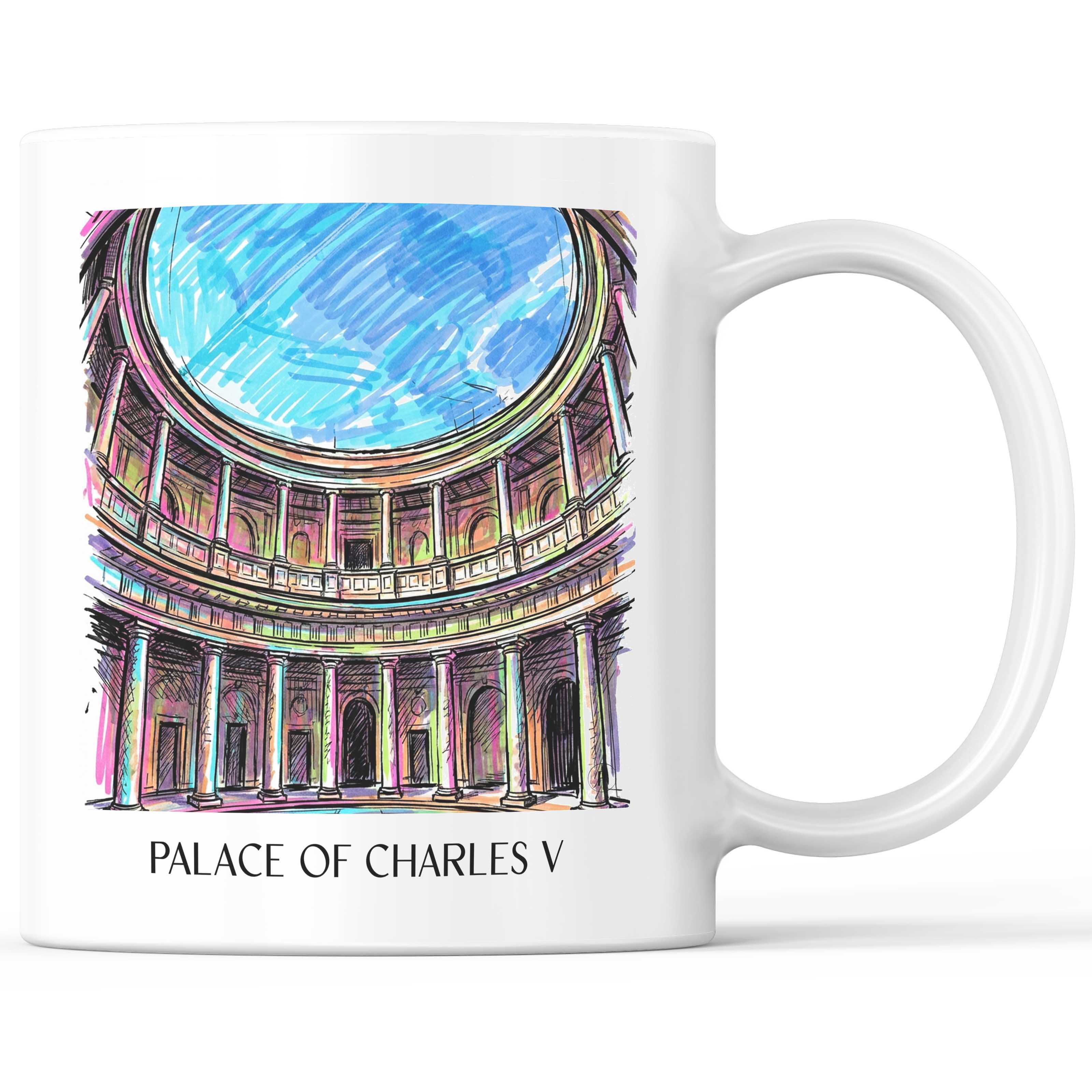 Palacio de Carlos V Kaffeebecher - Granada - Spanien Becher - Kaffeetasse im Tag Graffiti Stil - favplace