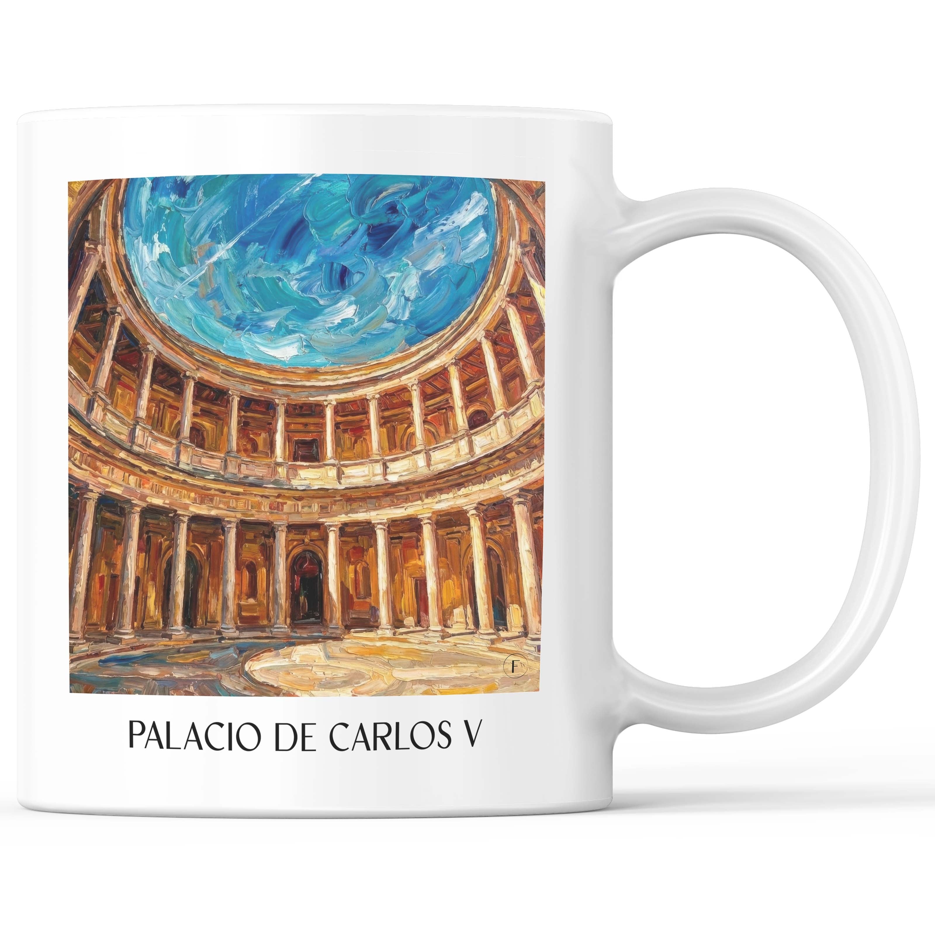 Palacio de Carlos V Kaffeebecher - Granada - Spanien Becher - Kaffeetasse im Ölgemälde Stil - favplace