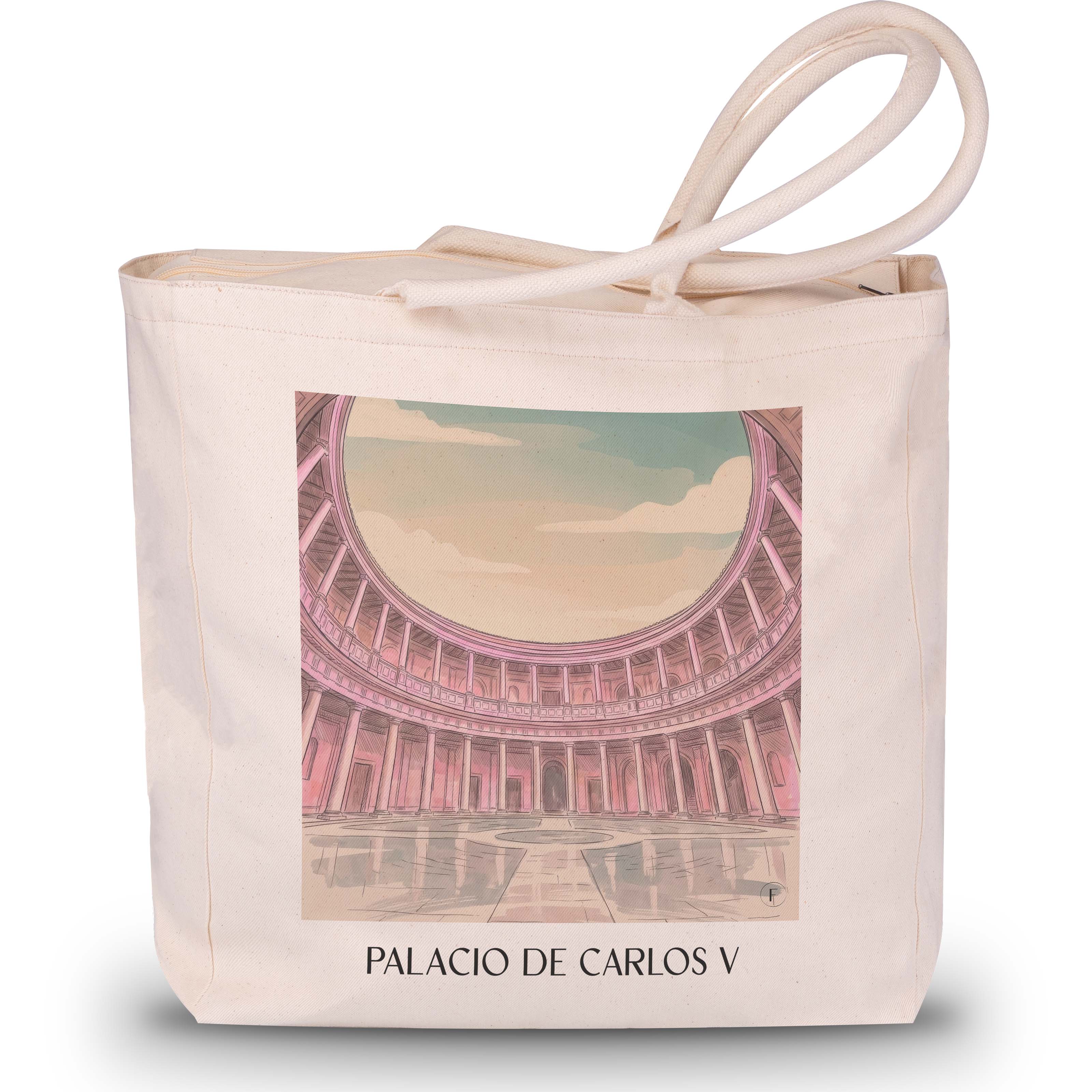 palacio-de-carlos-v-granada-spanien-einkaufstasche-aquarell-pink-rosa