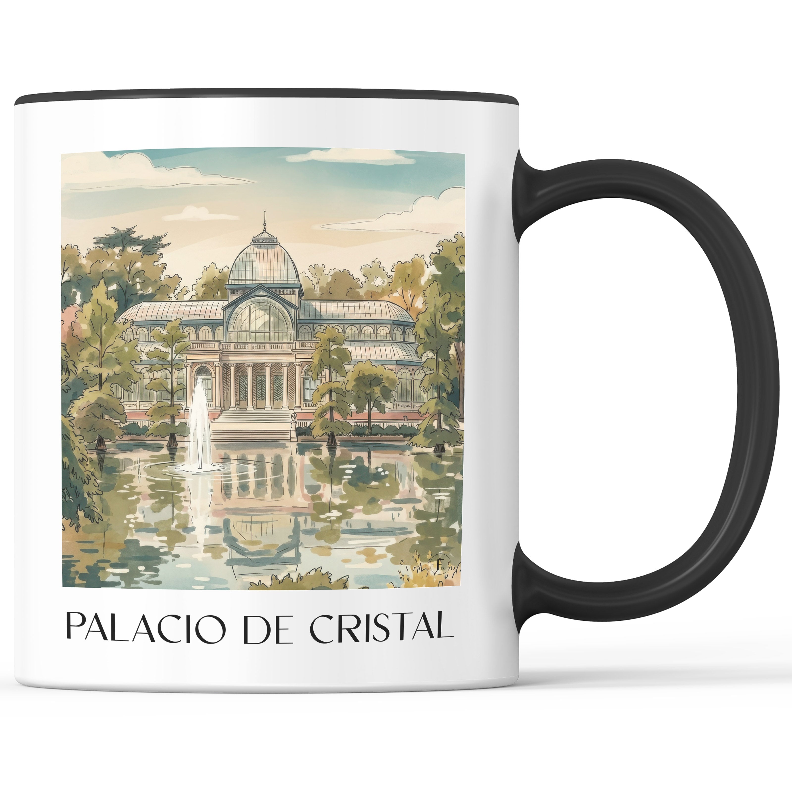 palacio-de-cristal-madrid-spanien-kaffeebecher-aquarell