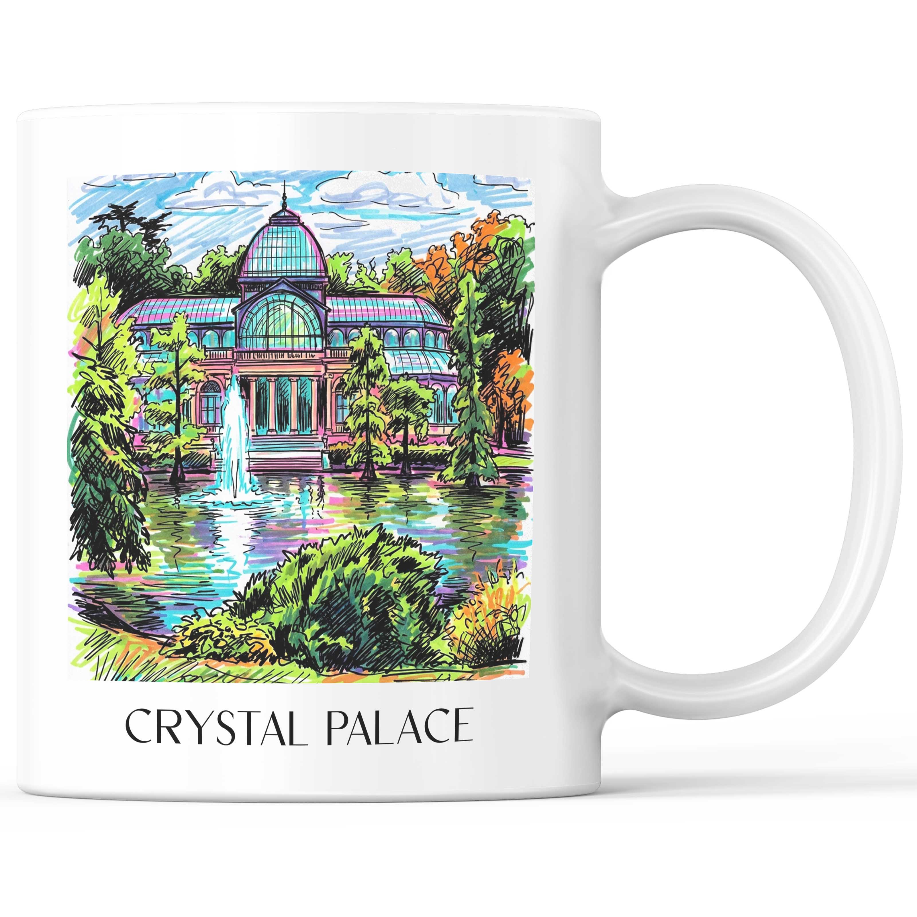 Palacio de Cristal Kaffeebecher - Madrid - Spanien Becher - Kaffeetasse im Tag Graffiti Stil - favplace