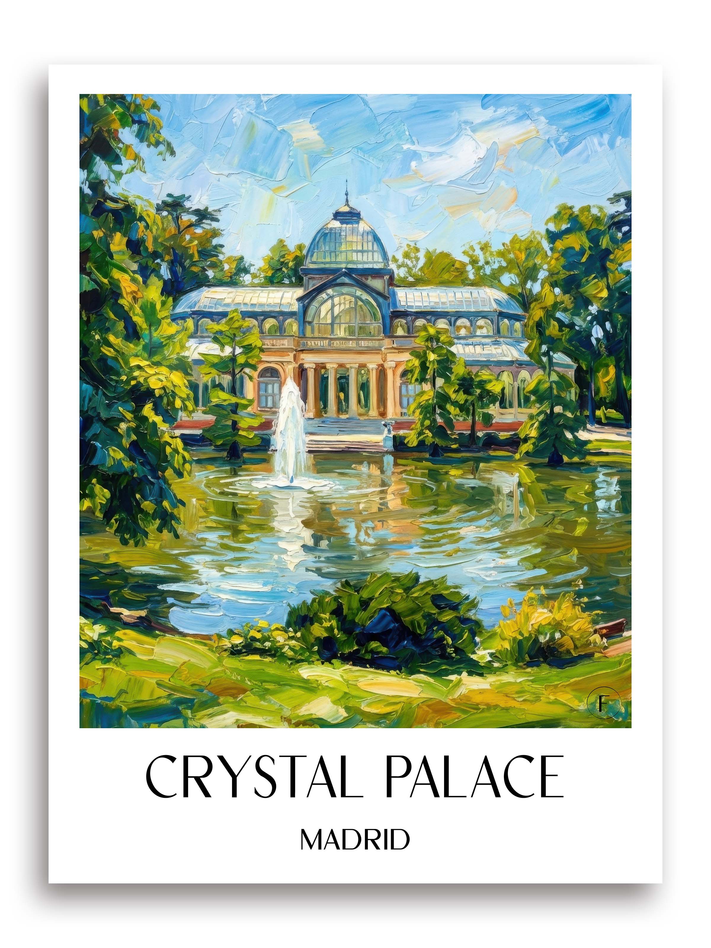 Palacio de Cristal Poster - Madrid - Spanien Kunstdruck - Ölgemälde von A4 bis A1 - favplace