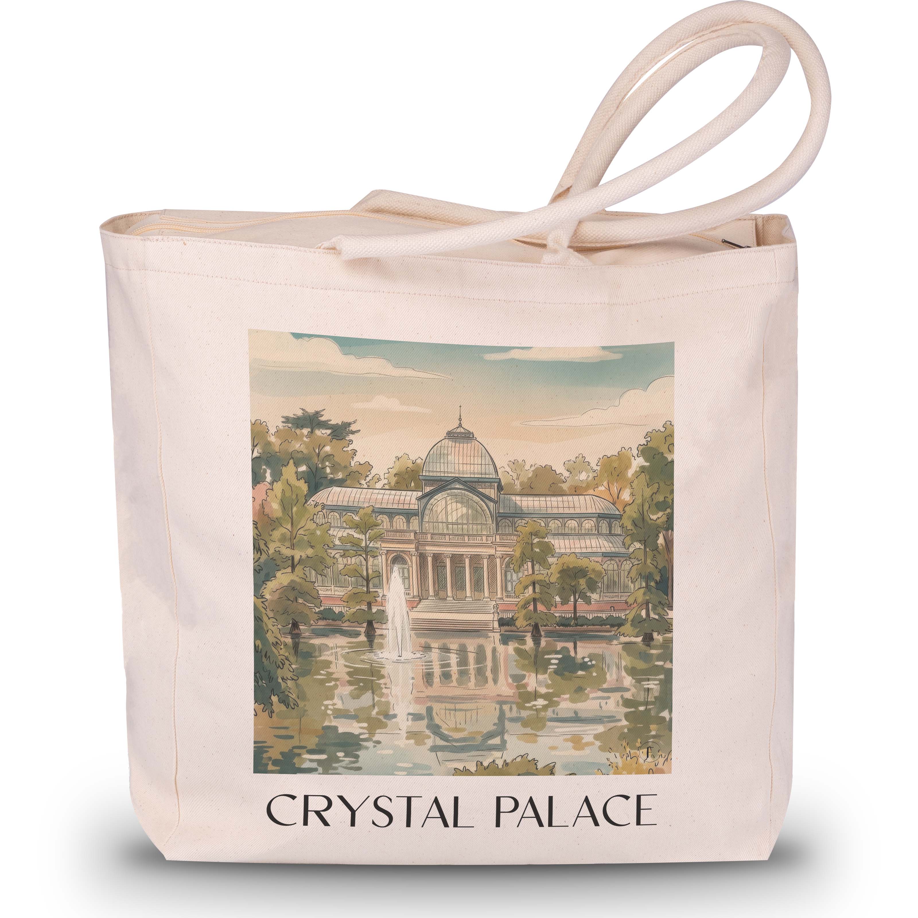 Palacio de Cristal Shopping Tasche - Madrid - Spanien Tote Bag - Einkaufstasche im Aquarell Stil - favplace