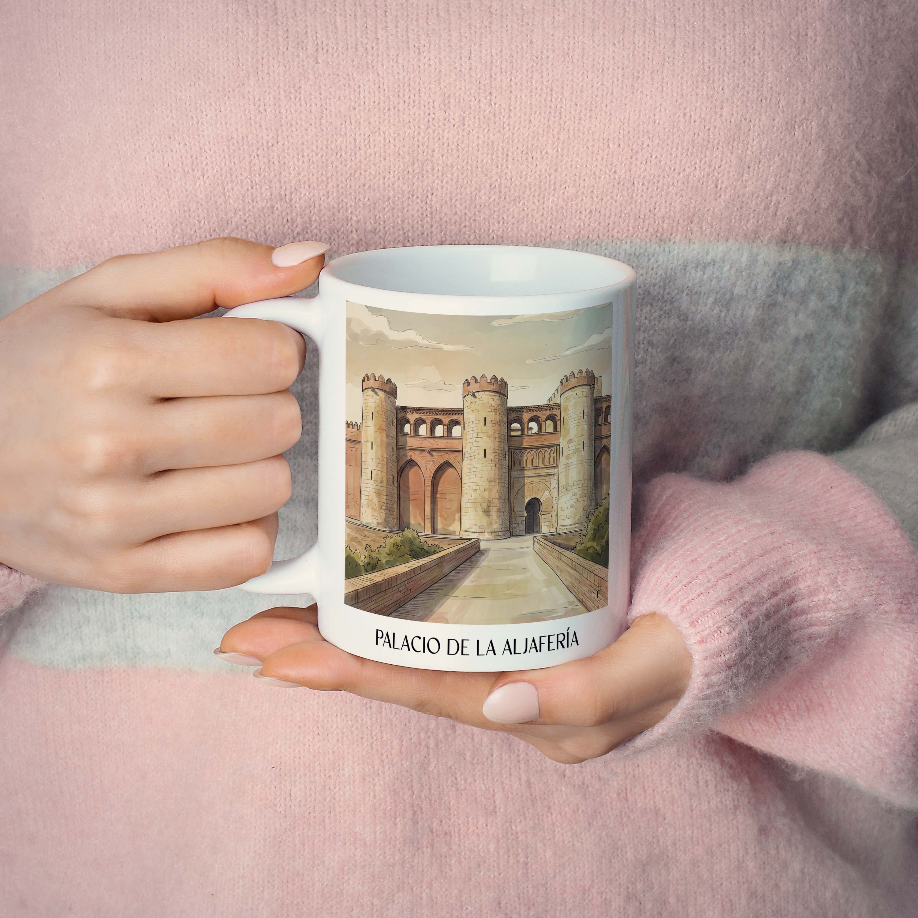palacio-de-la-aljafería-zaragoza-spanien-kaffeebecher-aquarell